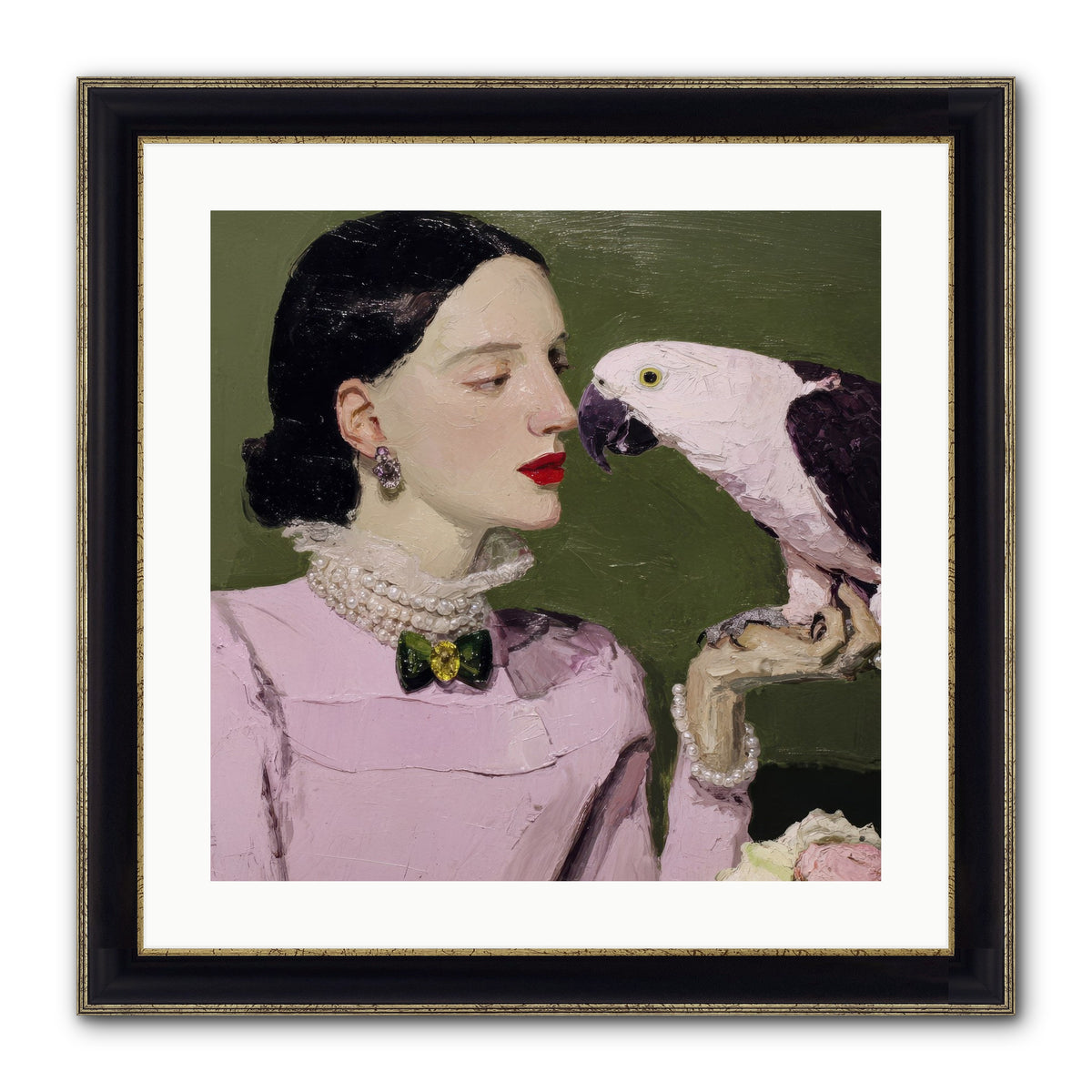 Secrets of the Rose Salon Framed Print - Black & Gold 20x20