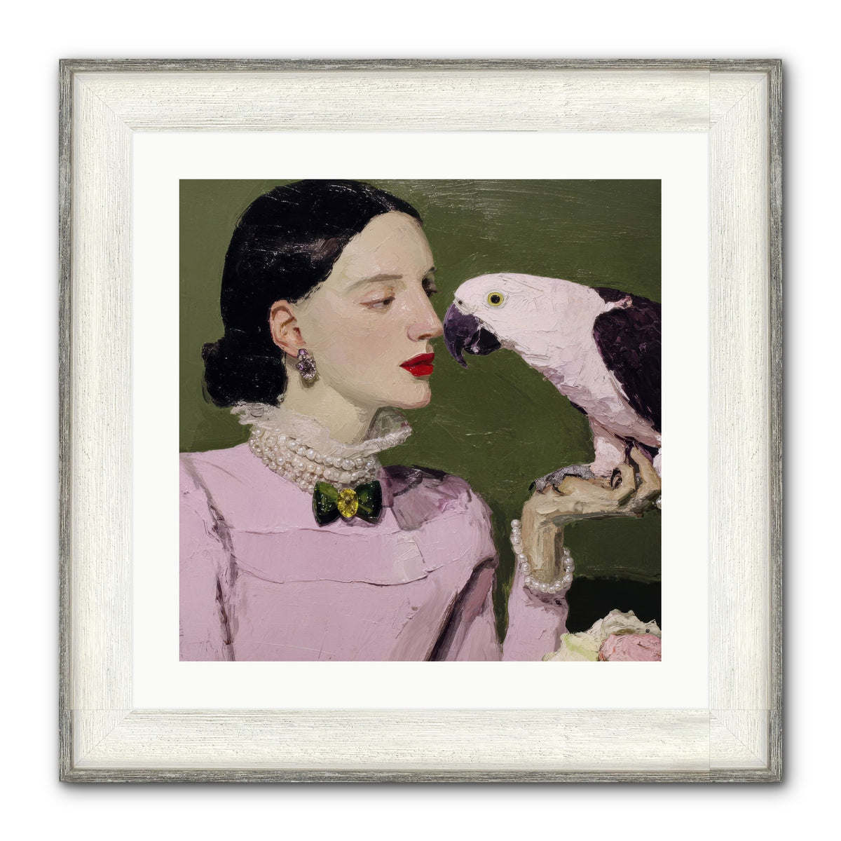 Secrets of the Rose Salon Framed Print - Driftwood White 20x20