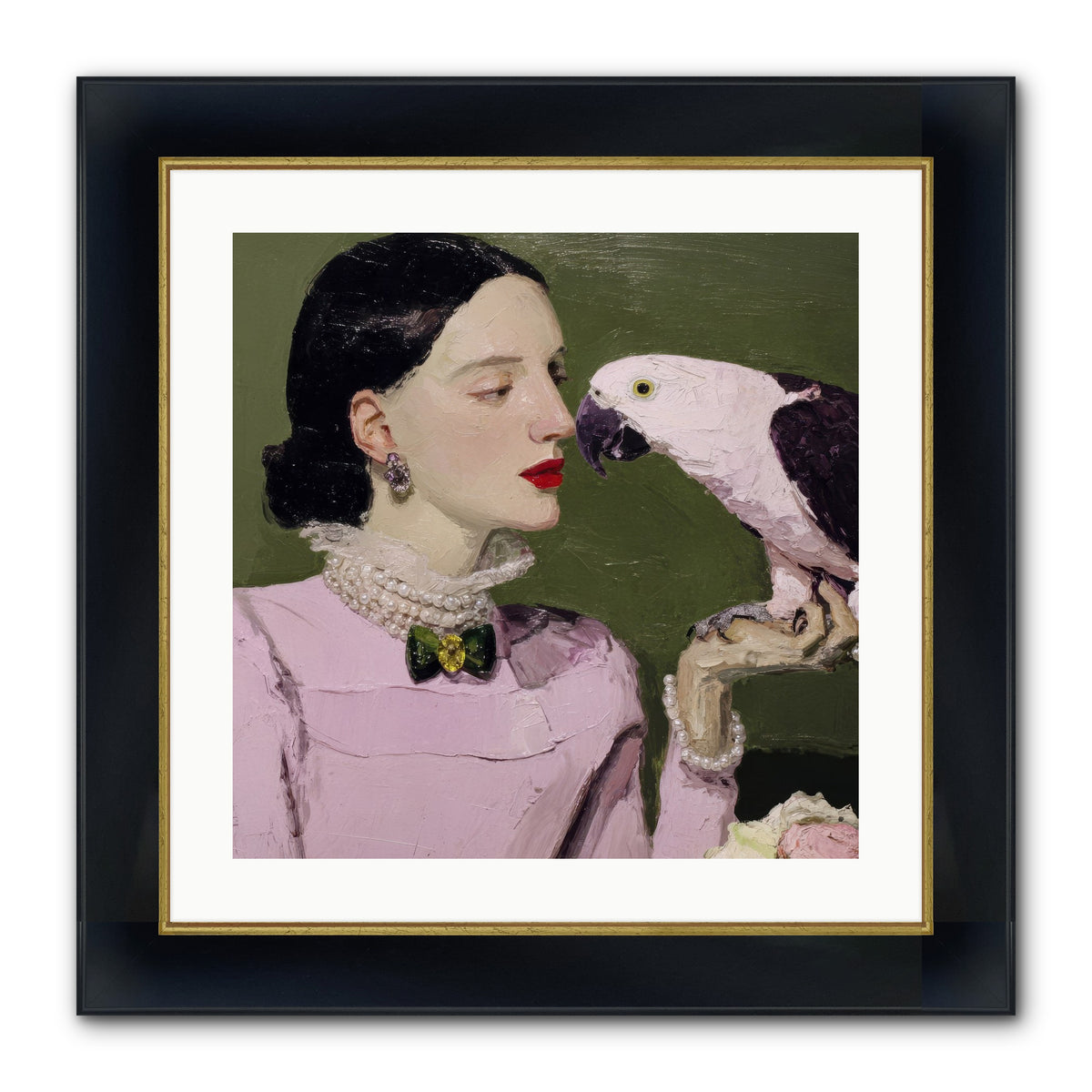 Secrets of the Rose Salon Framed Print - Wide Black w/Gold 20x20