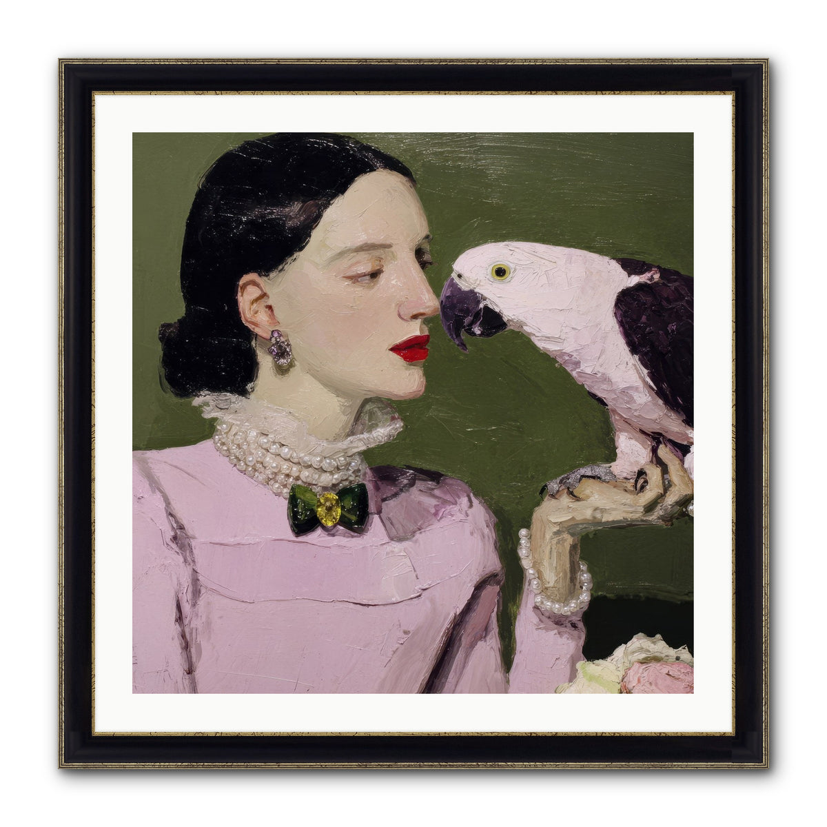 Secrets of the Rose Salon Framed Print - Black & Gold 30x30