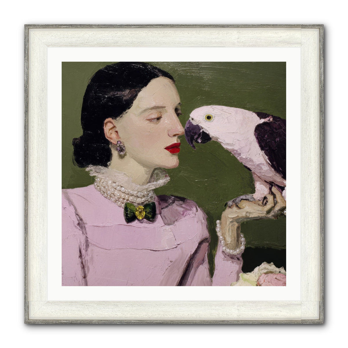 Secrets of the Rose Salon Framed Print - Driftwood White 30x30
