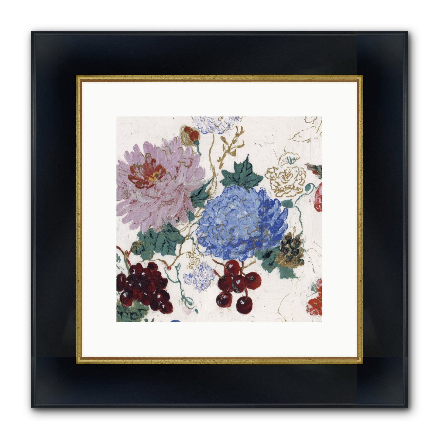 Seedling Soliloquy Framed Print - Wide Black w/Gold 12x12