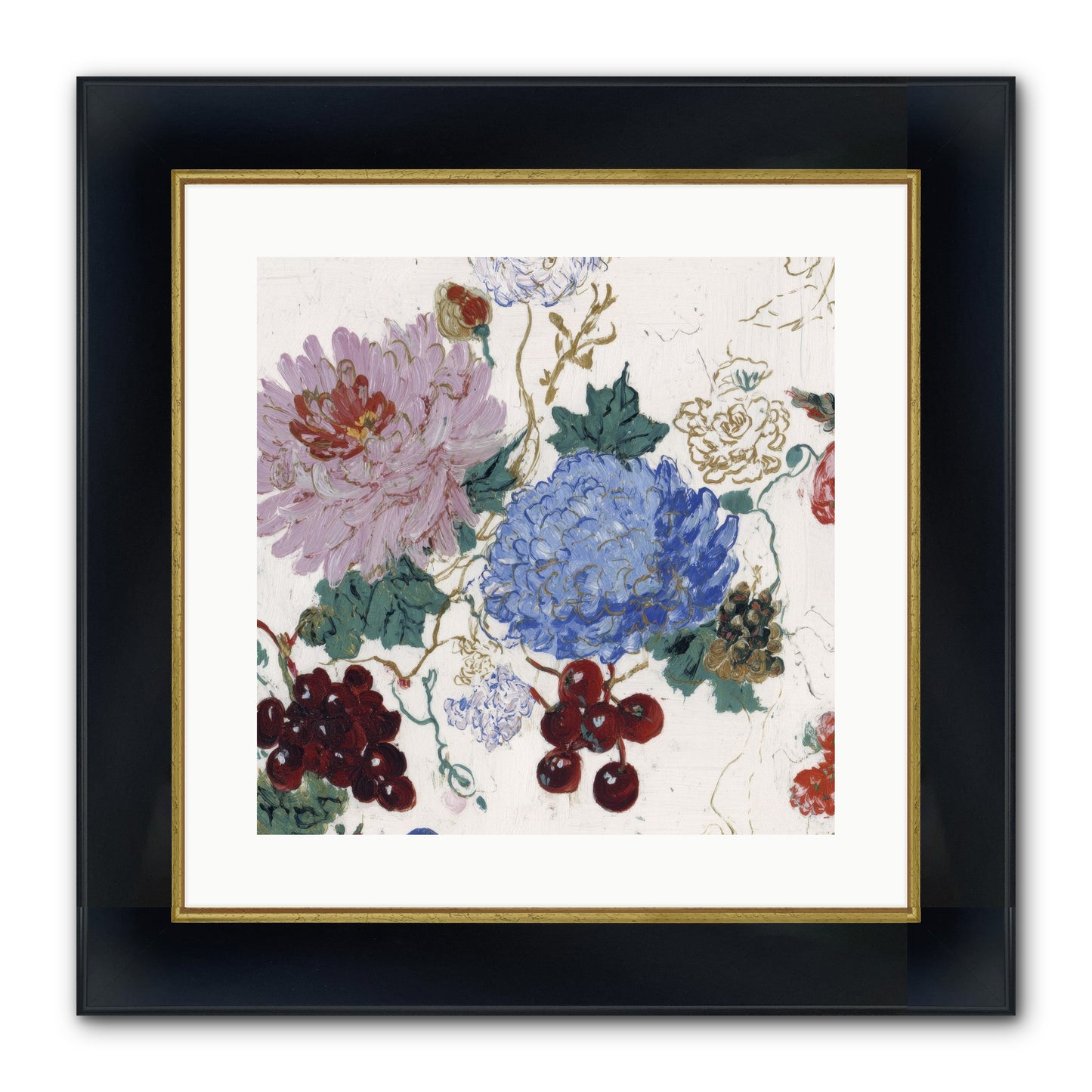 Seedling Soliloquy Framed Print - Wide Black w/Gold 16x16