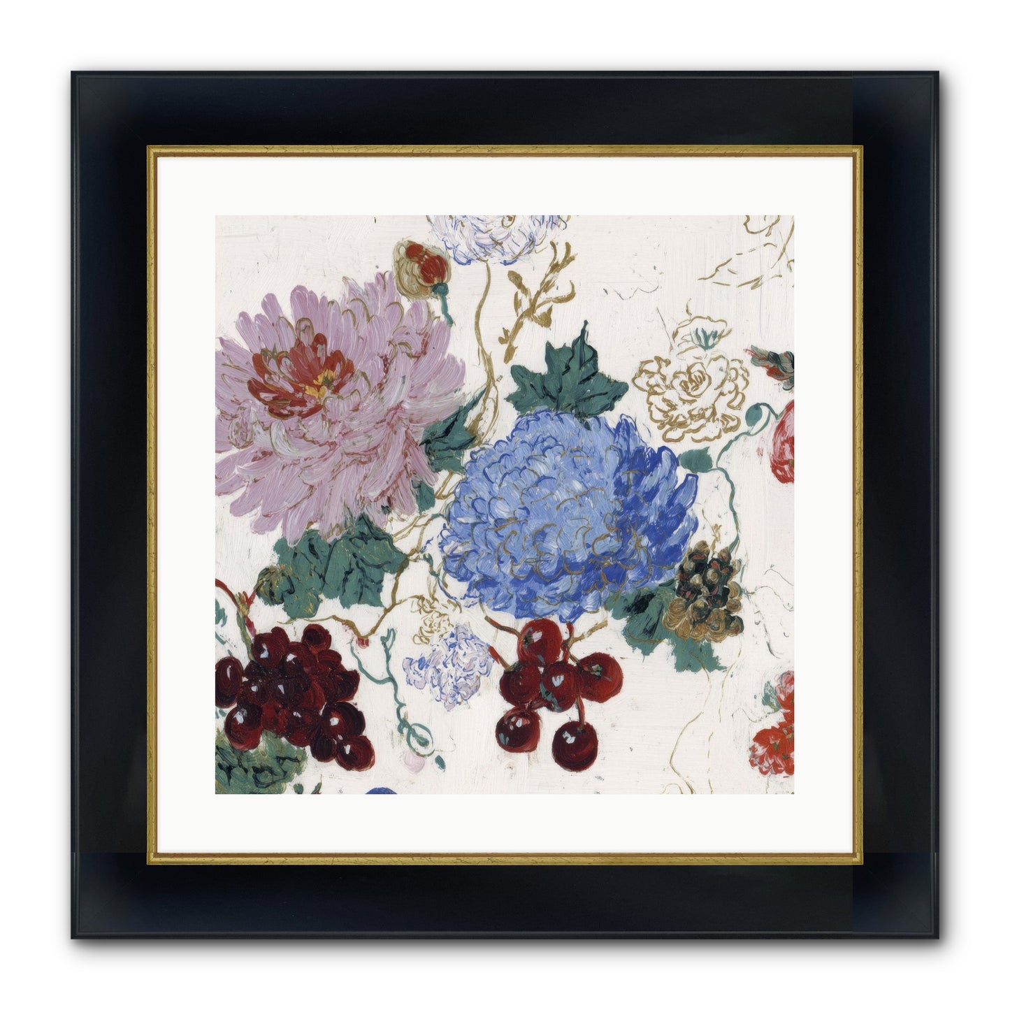 Seedling Soliloquy Framed Print - Wide Black w/Gold 20x20