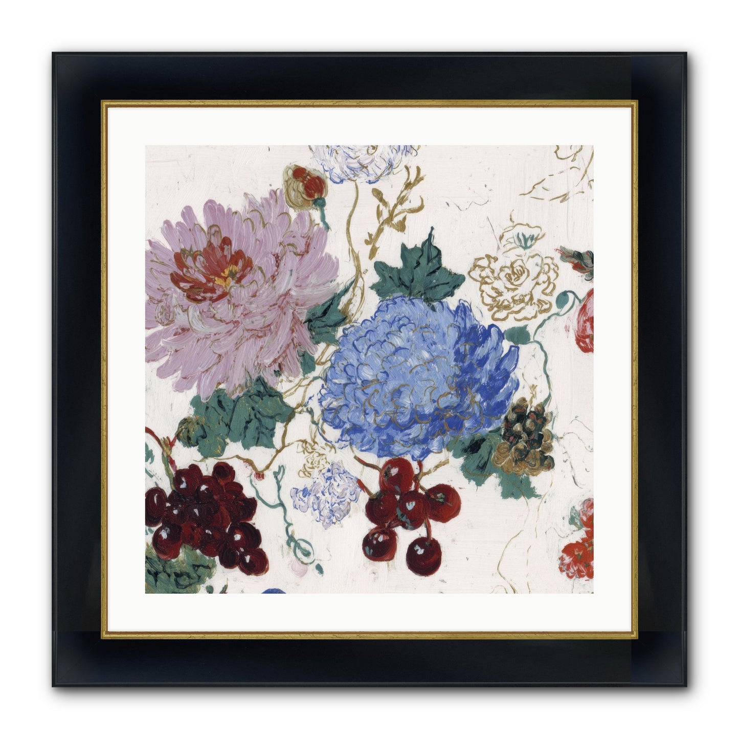 Seedling Soliloquy Framed Print - Wide Black w/Gold 24x24