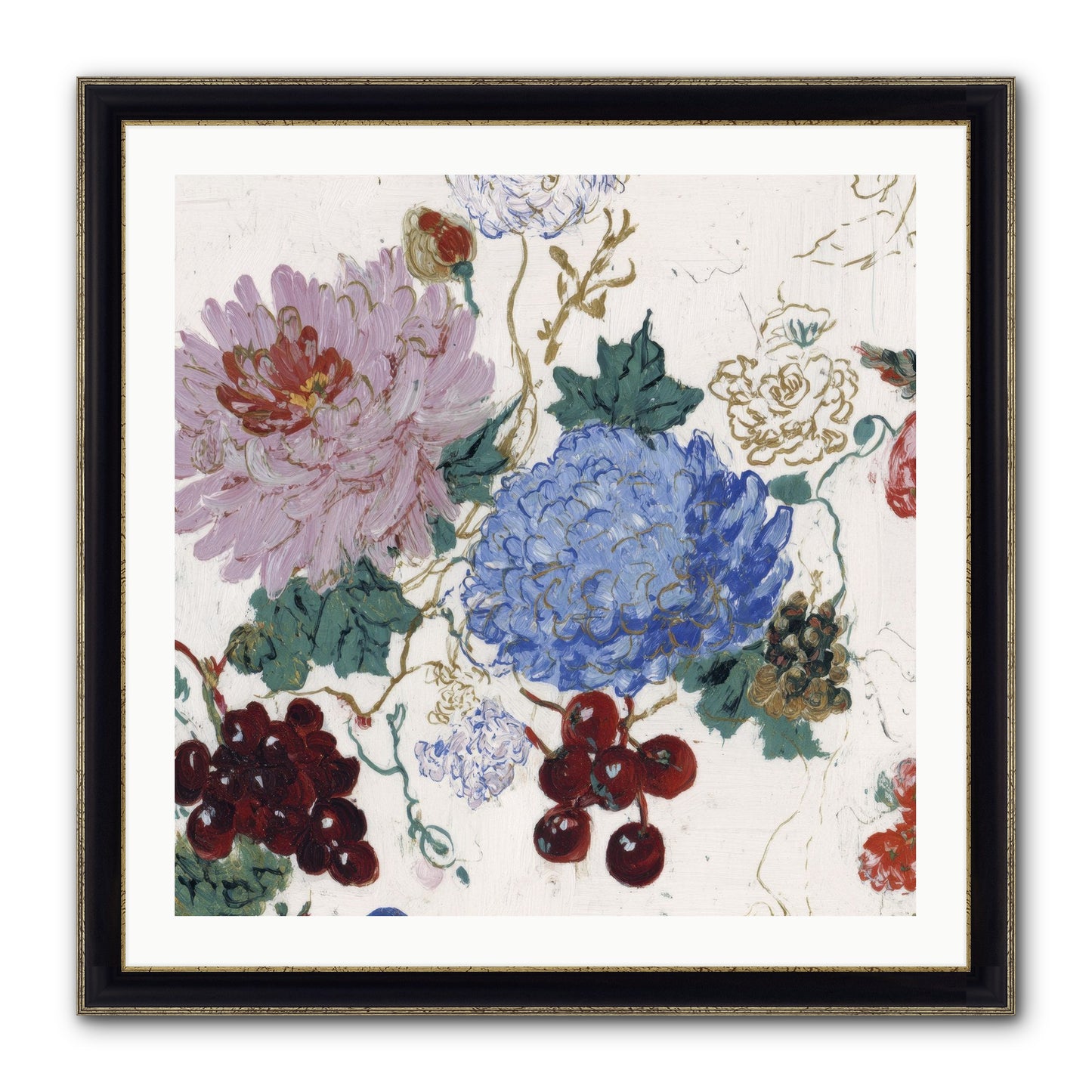 Seedling Soliloquy Framed Print - Black & Gold 30x30