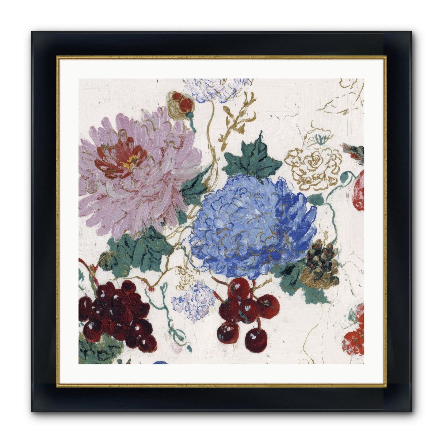 Seedling Soliloquy Framed Print - Wide Black w/Gold 30x30