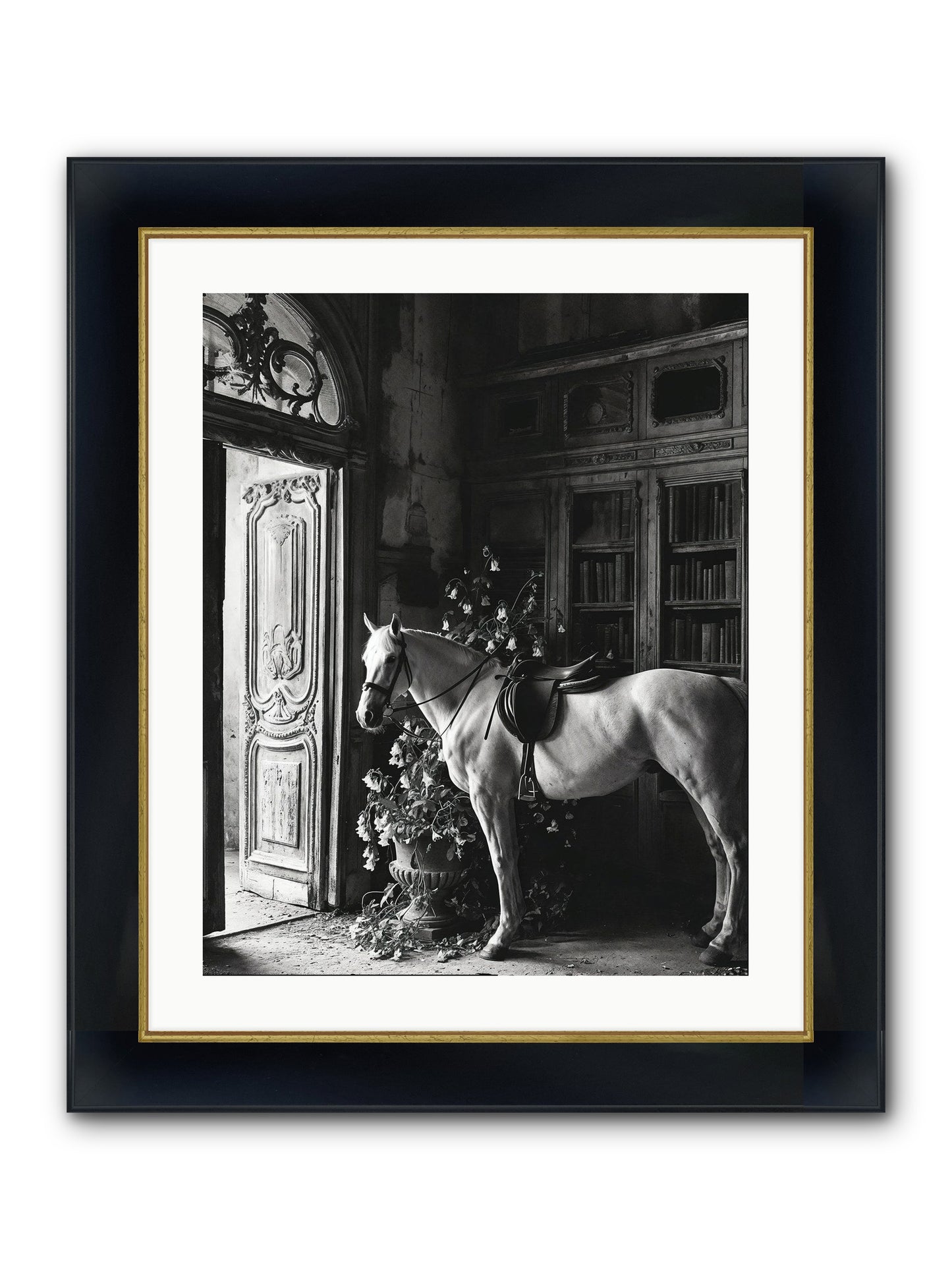 Seldomly Silent Framed Print - Wide Black w/Gold 20x25