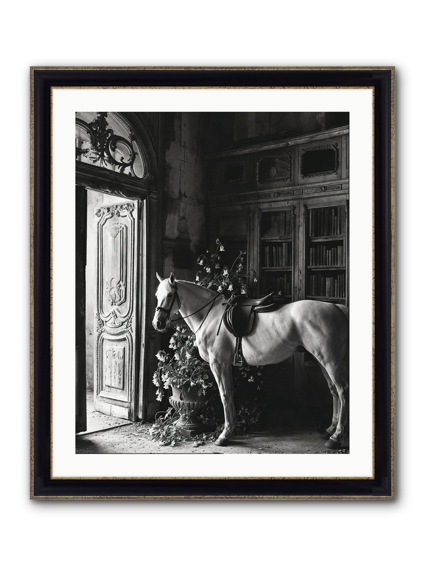 Seldomly Silent Framed Print - Black & Gold 24x30