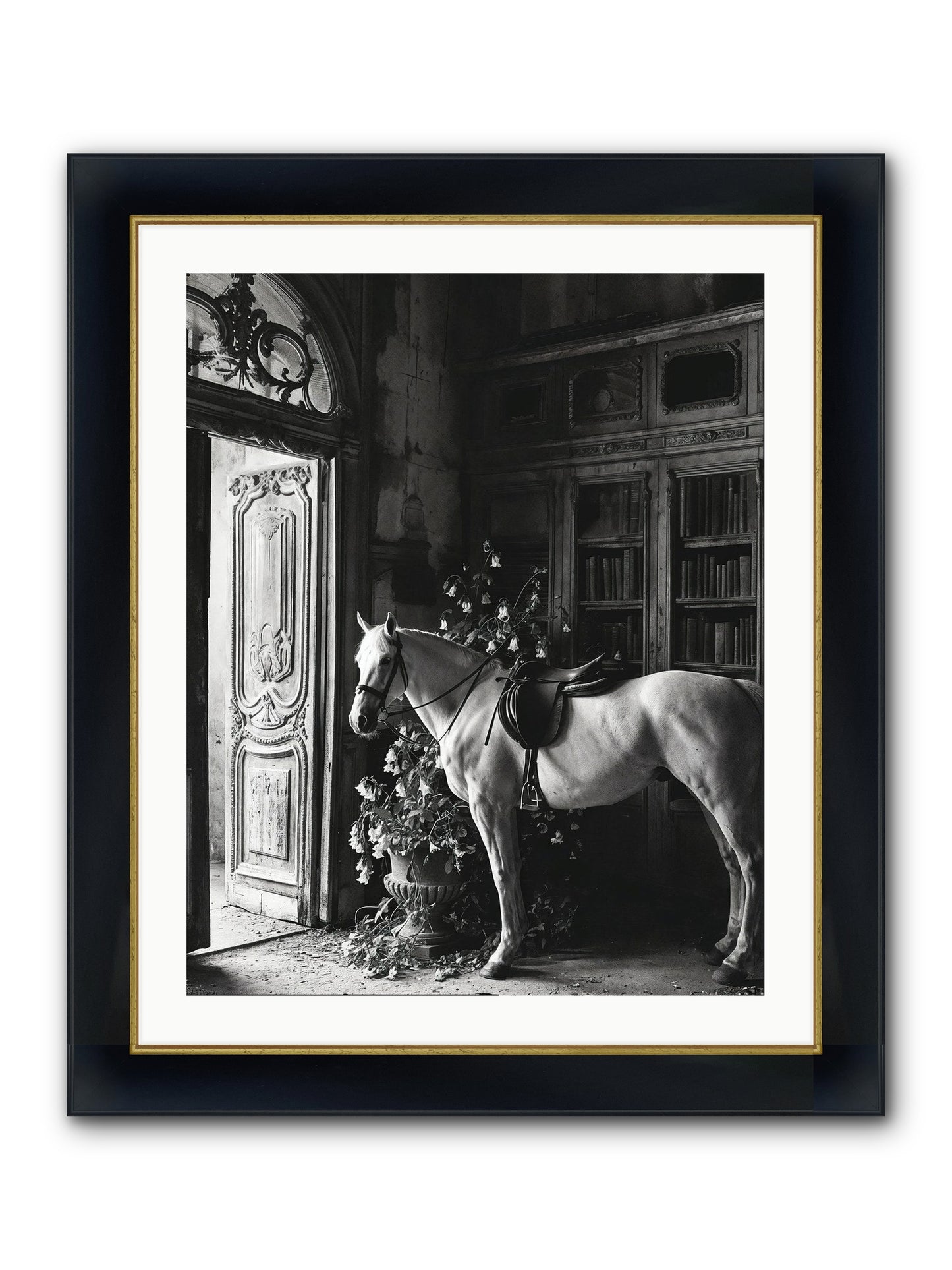 Seldomly Silent Framed Print - Wide Black w/Gold 24x30