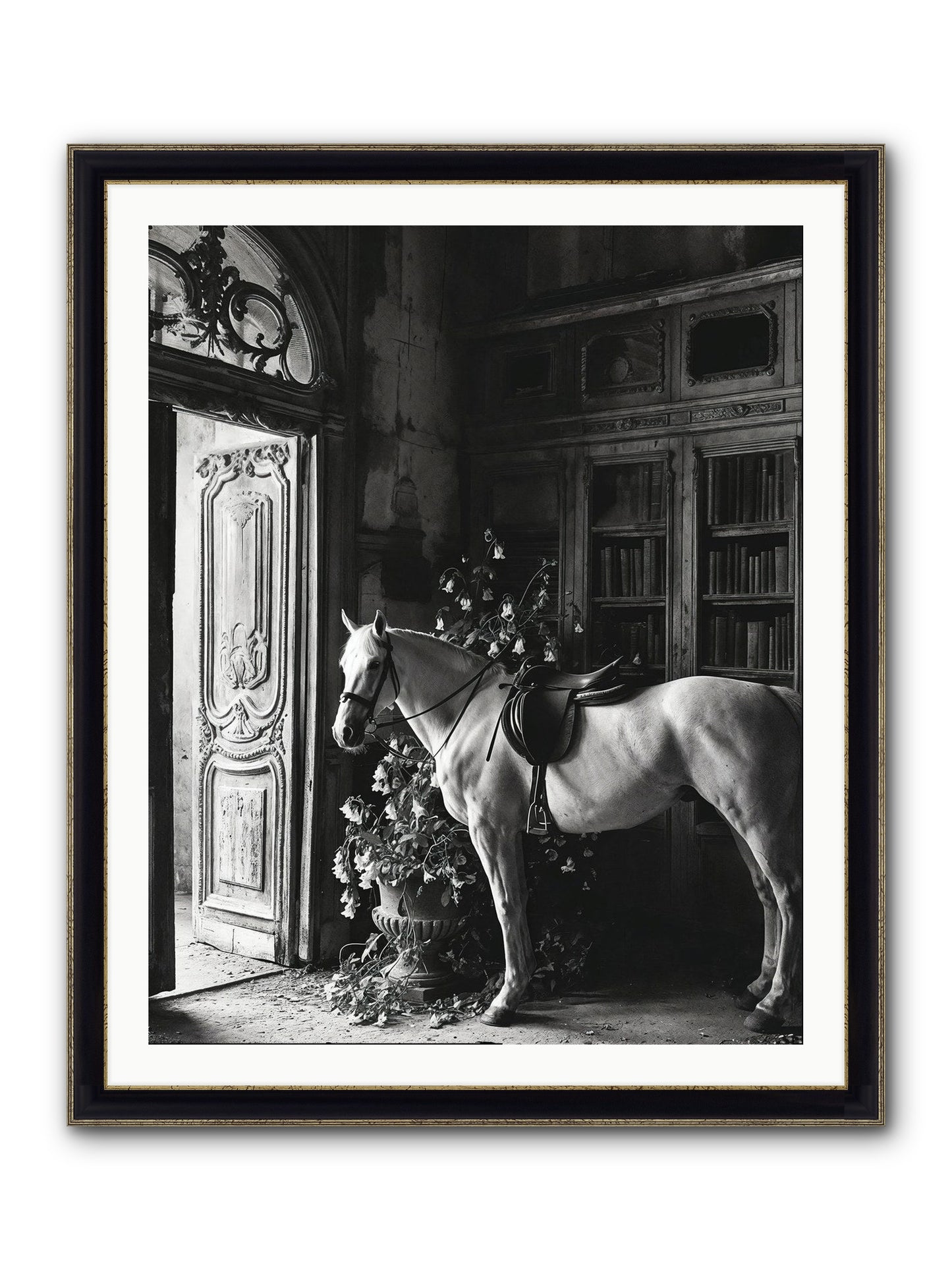Seldomly Silent Framed Print - Black & Gold 32x40