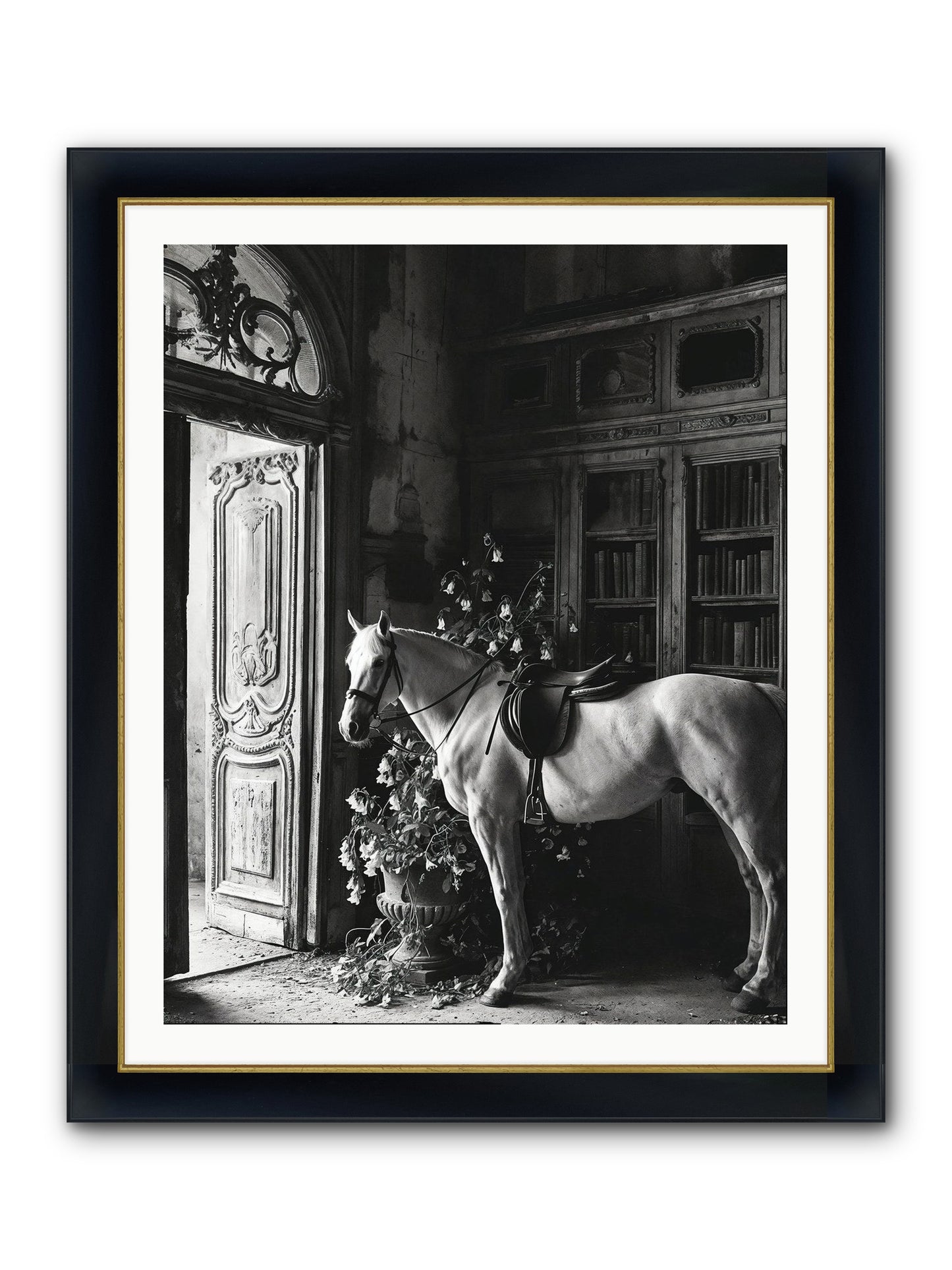 Seldomly Silent Framed Print - Wide Black w/Gold 32x40