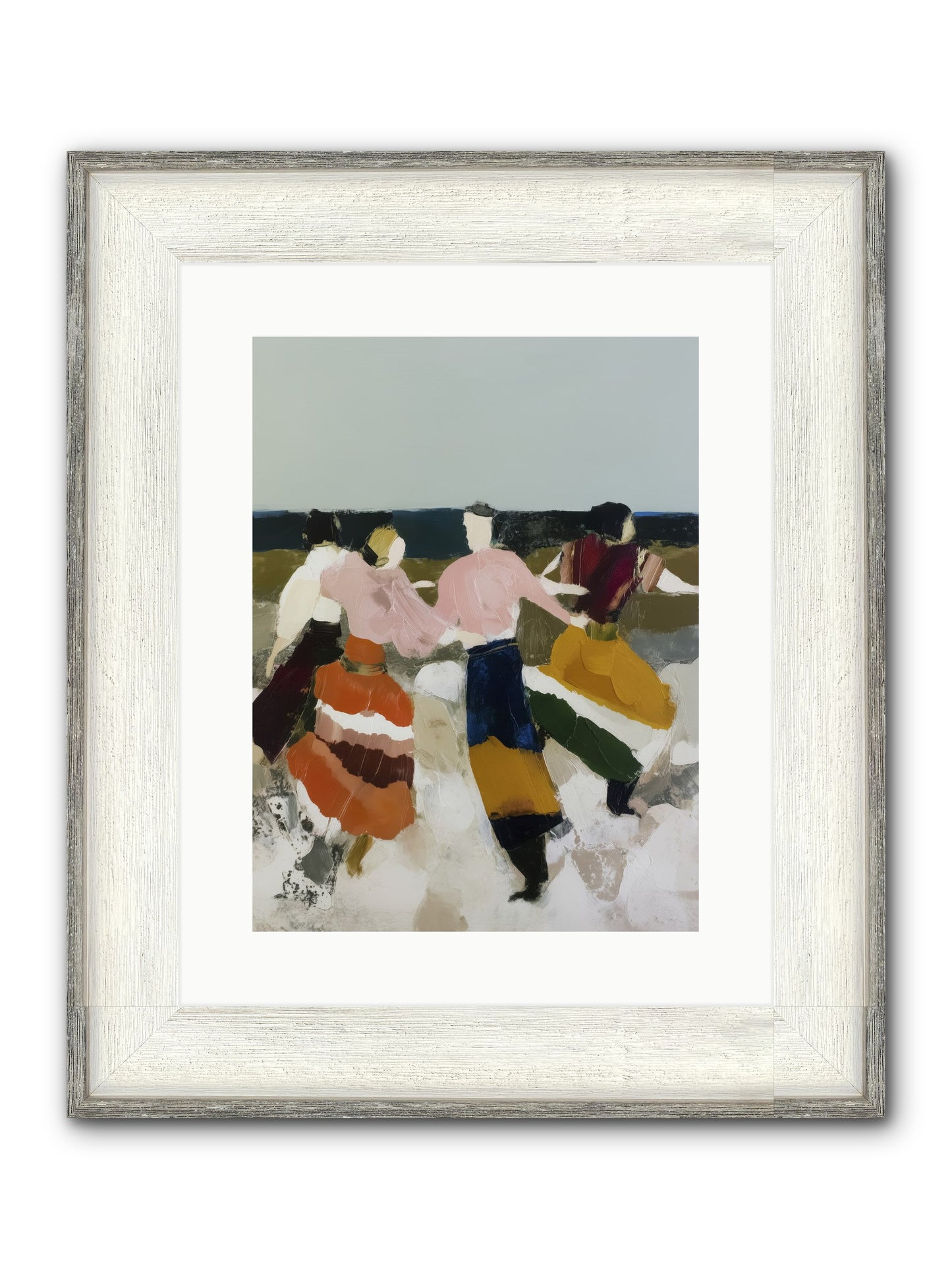 Sepia Tangle Framed Print - Driftwood White 12x16