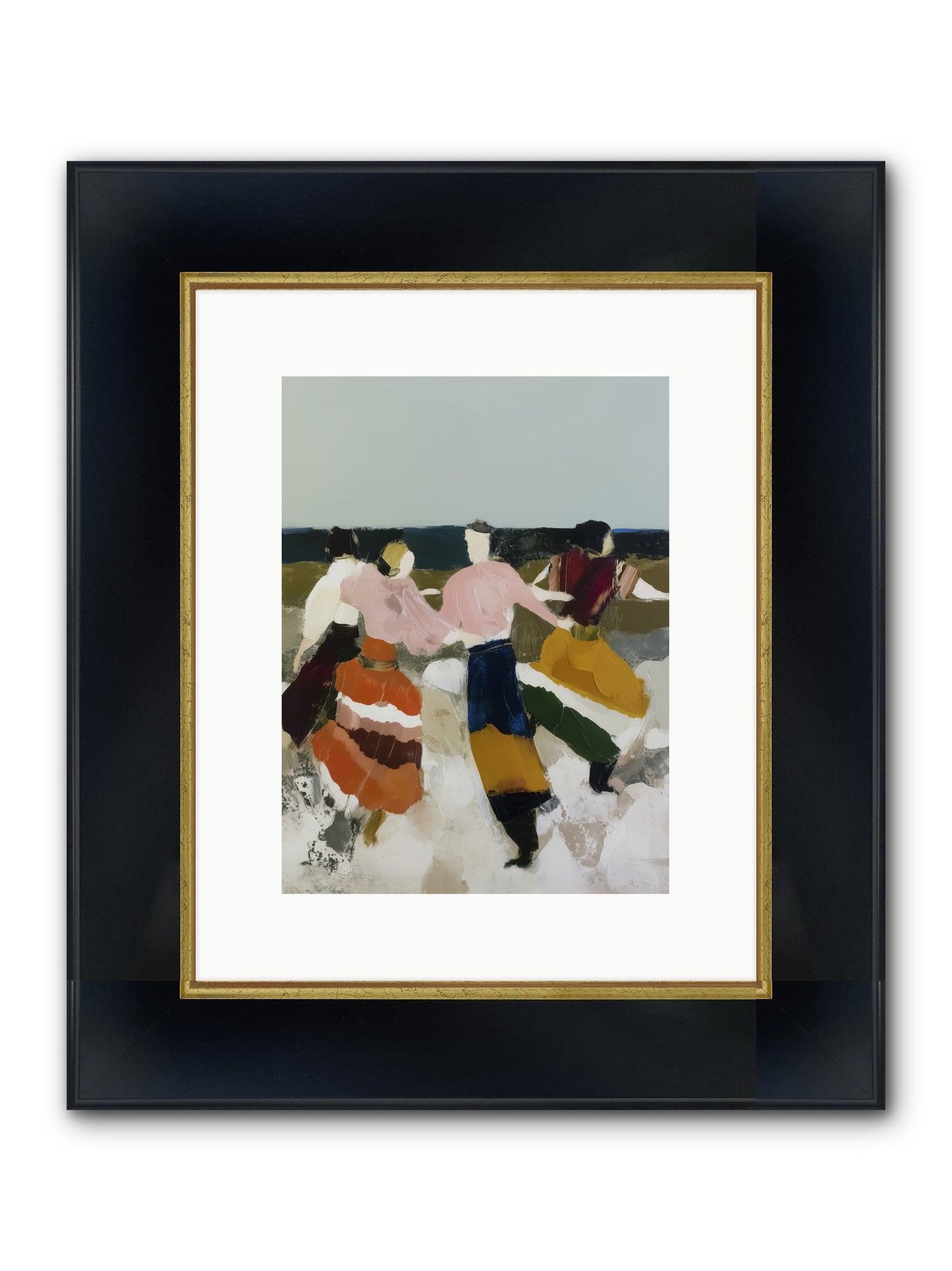 Sepia Tangle Framed Print - Wide Black w/Gold 9x12