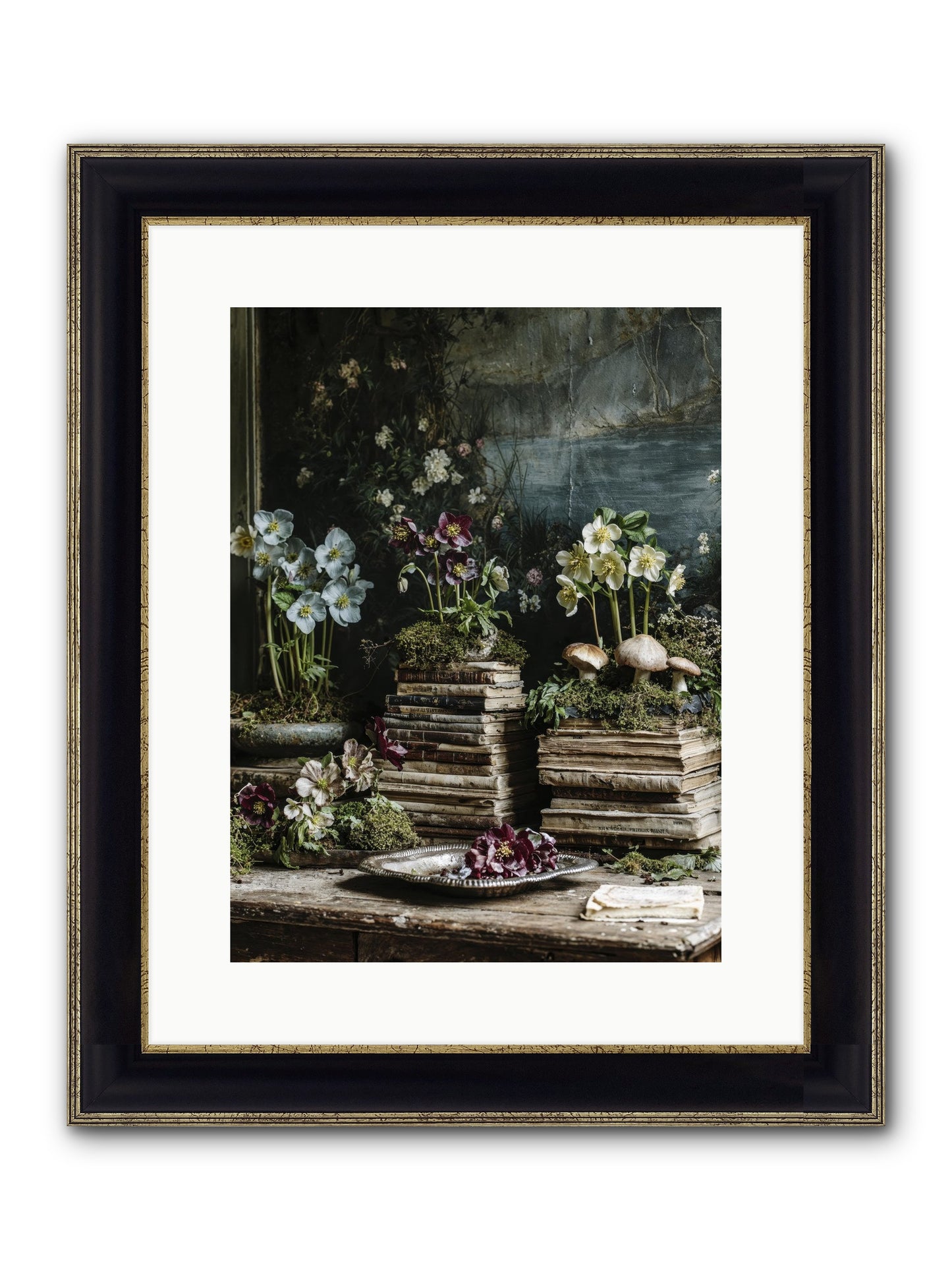 Seraphina Framed Print - Black & Gold 12x16