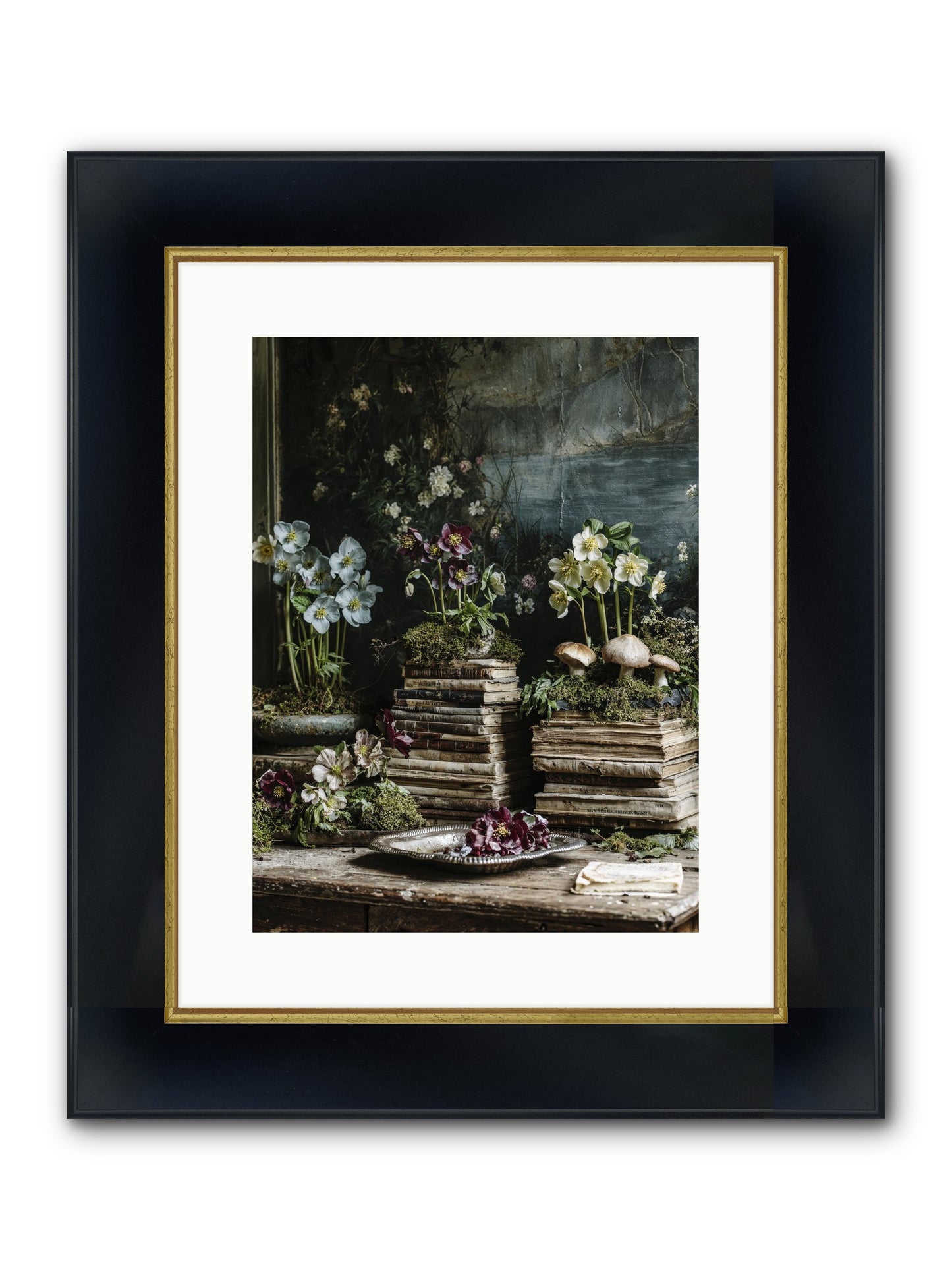 Seraphina Framed Print - Wide Black w/Gold 12x16