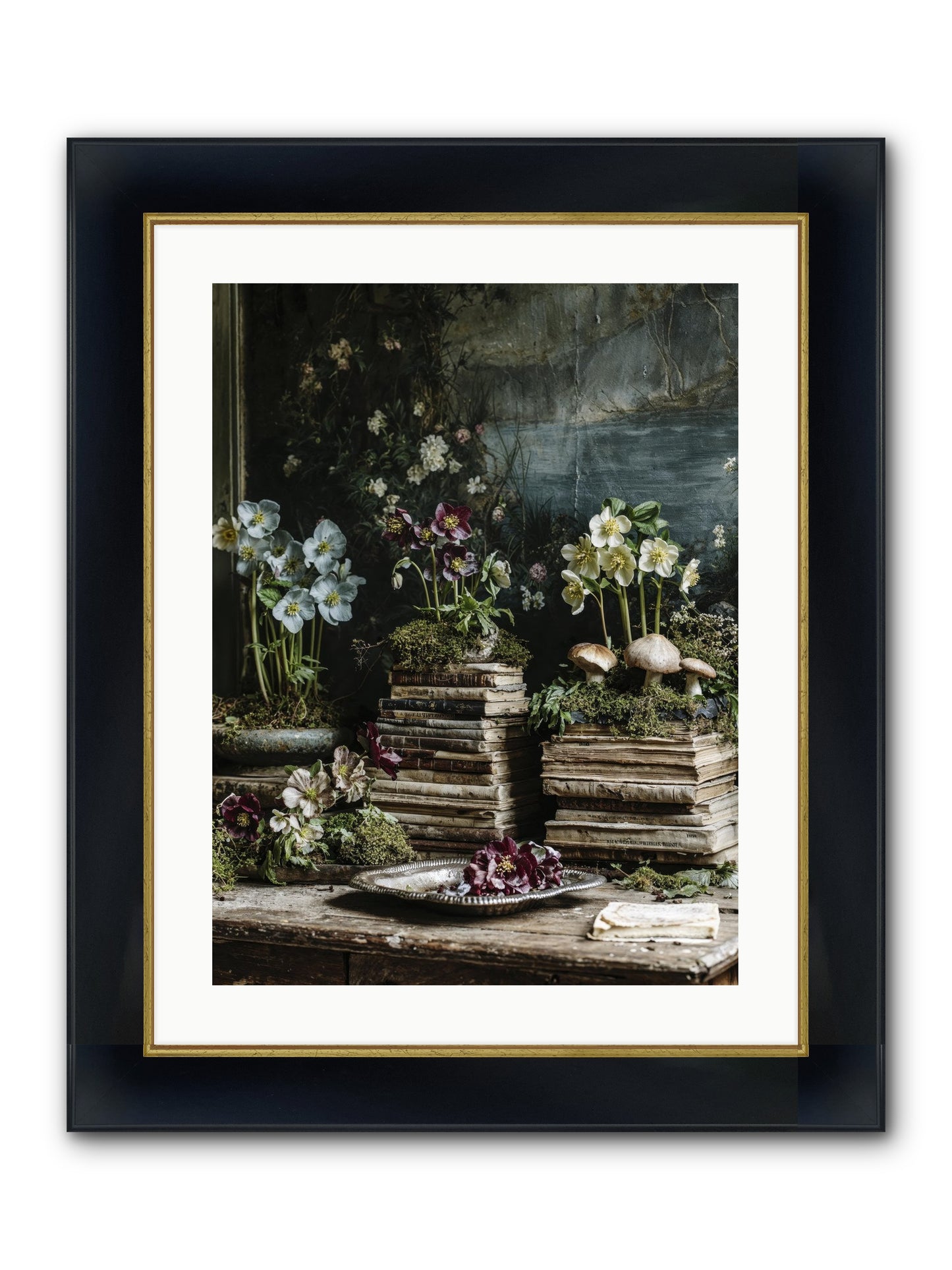 Seraphina Framed Print - Wide Black w/Gold 18x24