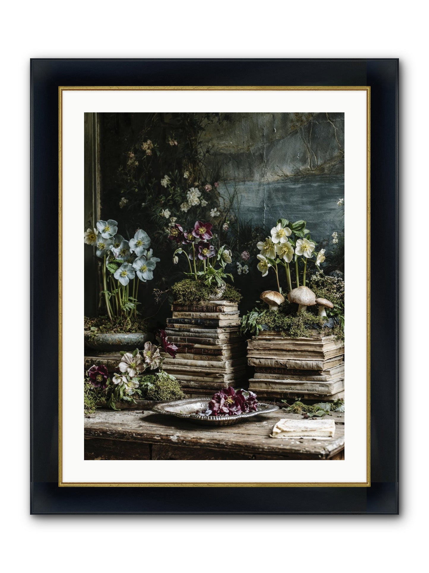 Seraphina Framed Print - Wide Black w/Gold 24x32