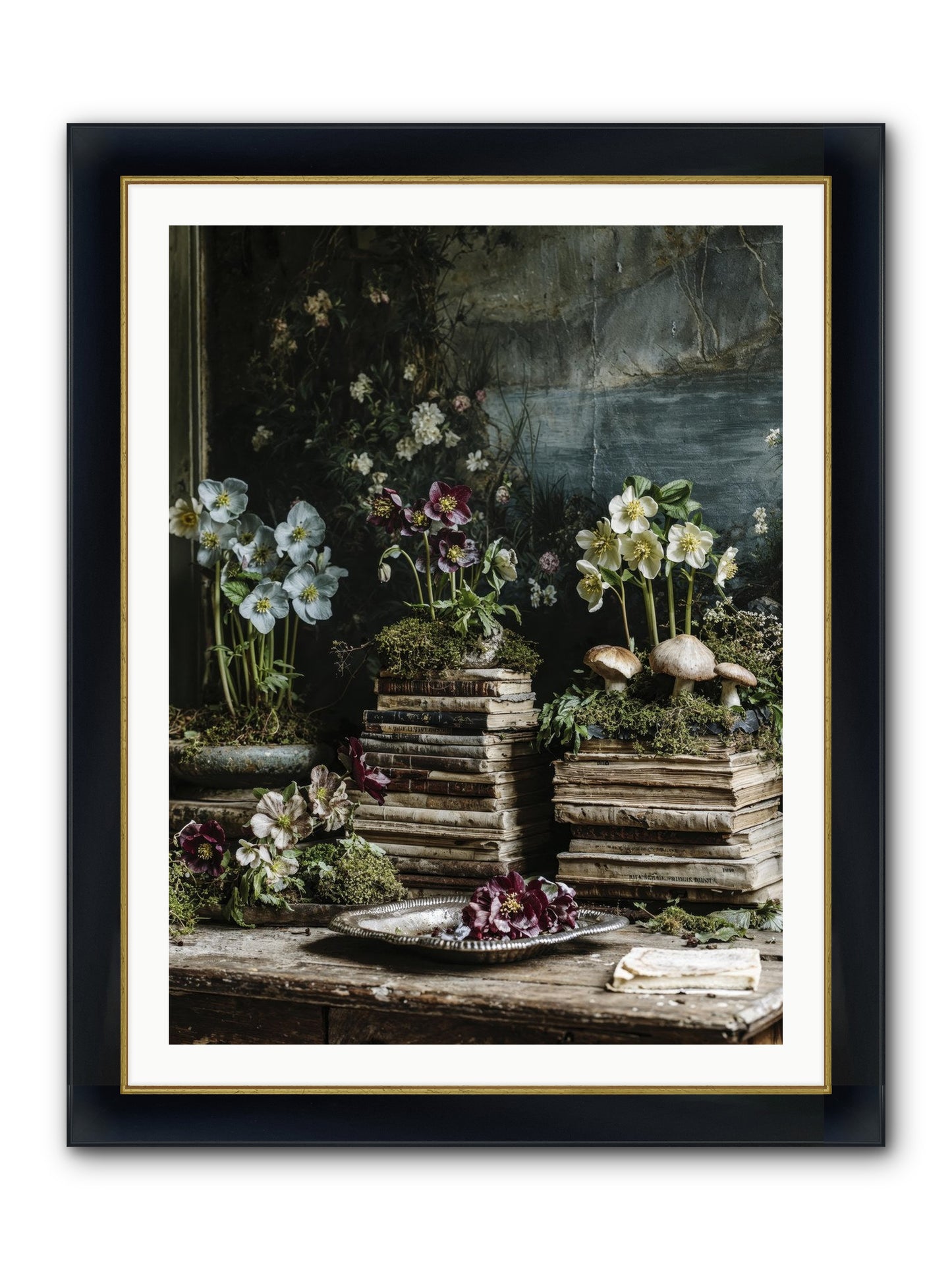Seraphina Framed Print - Wide Black w/Gold 30x40