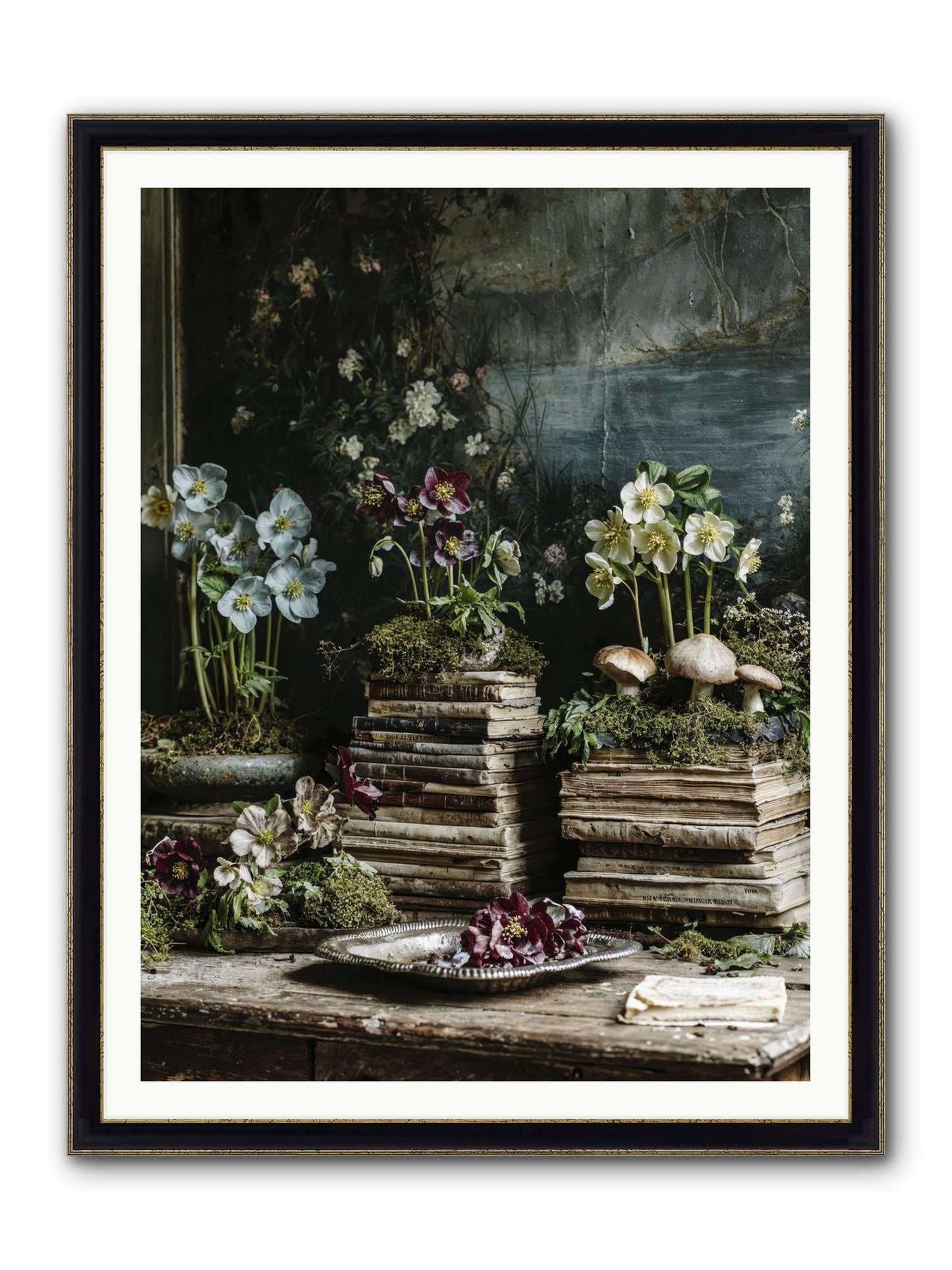 Seraphina Framed Print - Black & Gold 36x48
