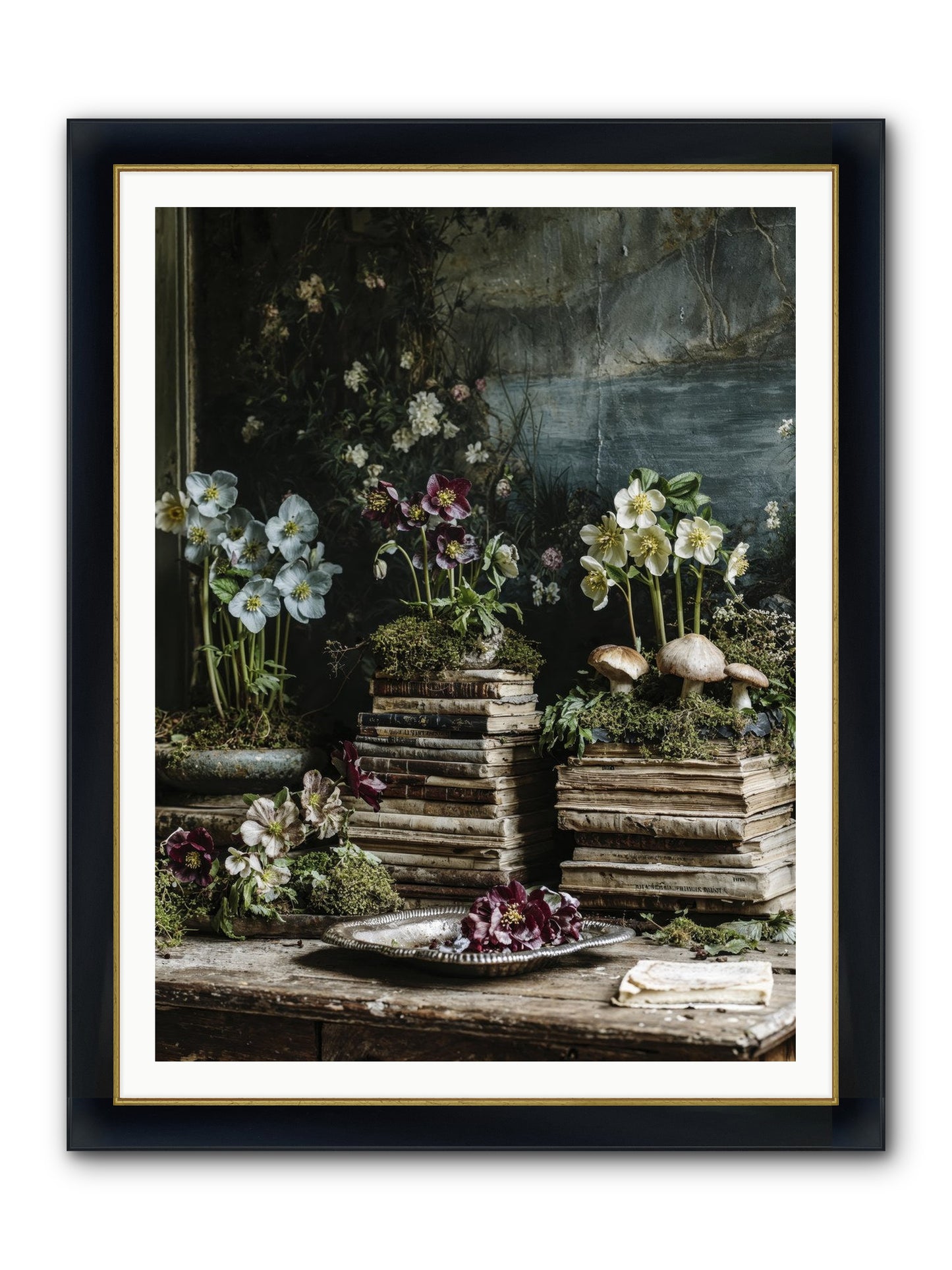 Seraphina Framed Print - Wide Black w/Gold 36x48