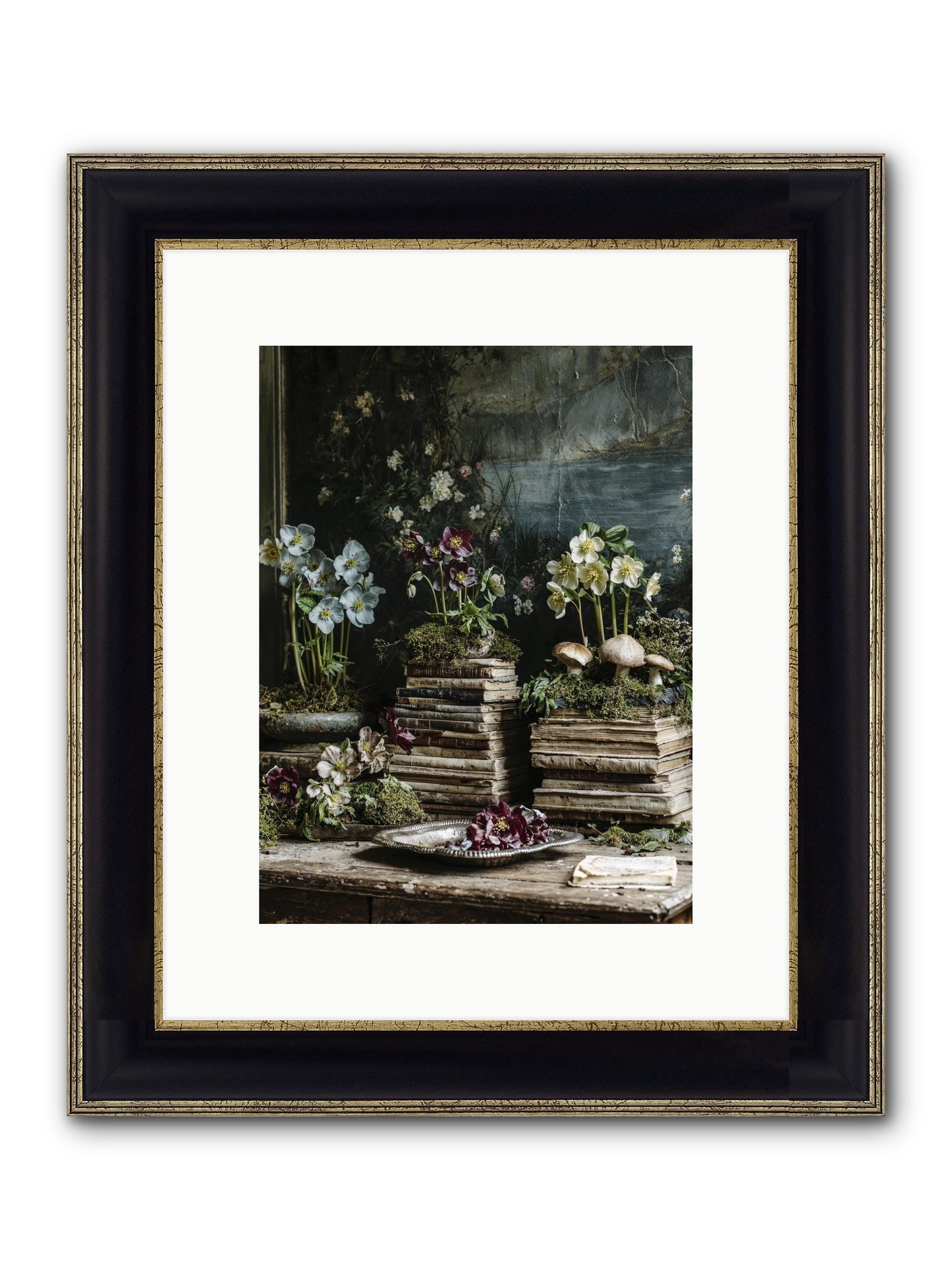 Seraphina Framed Print - Black & Gold 9x12