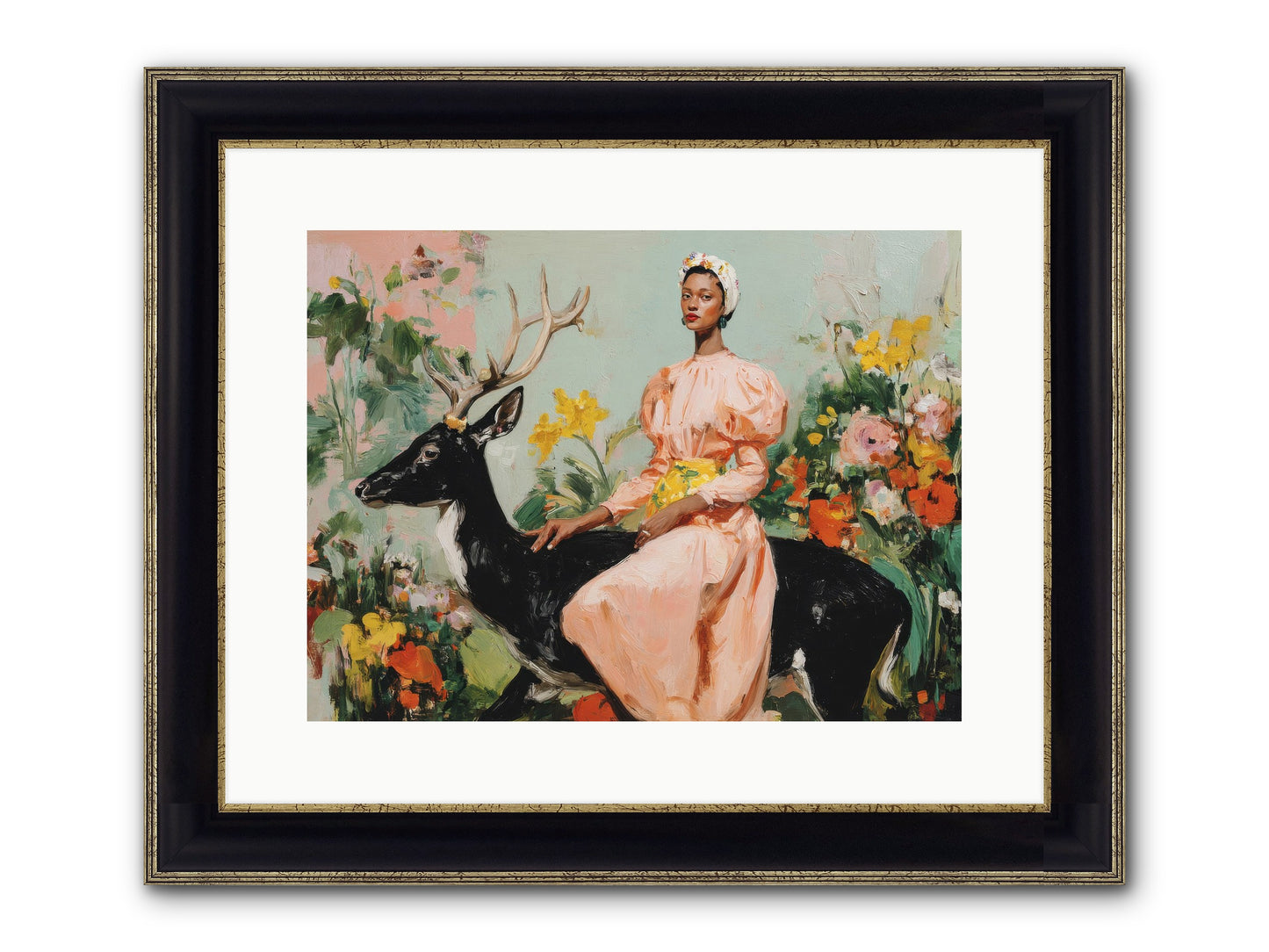 Seraphina’s Archive Framed Print - Black & Gold 16x12