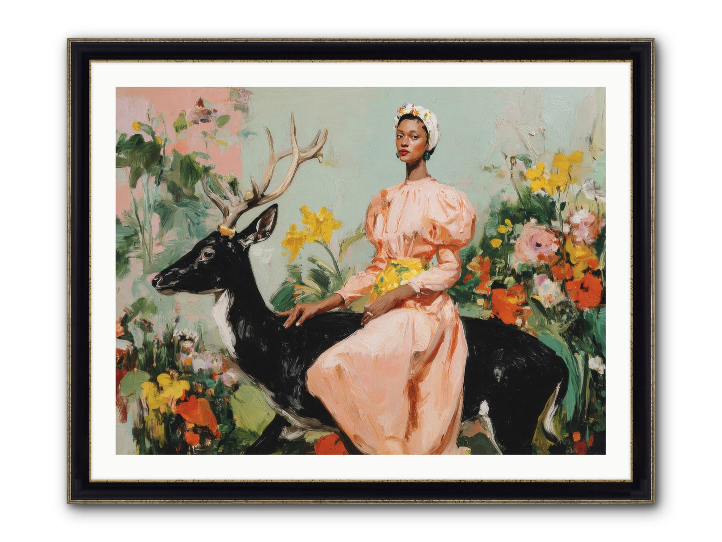 Seraphina’s Archive Framed Print - Black & Gold 40x30