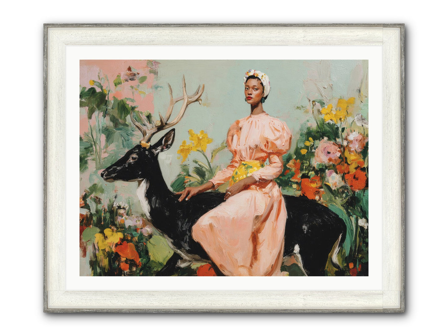 Seraphina’s Archive Framed Print - Driftwood White 40x30
