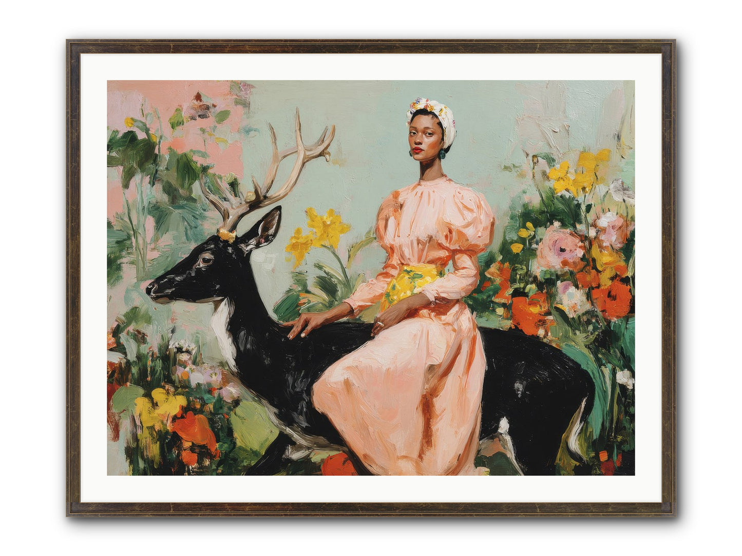 Seraphina’s Archive Framed Print - Slimwoods Black/Gold 40x30