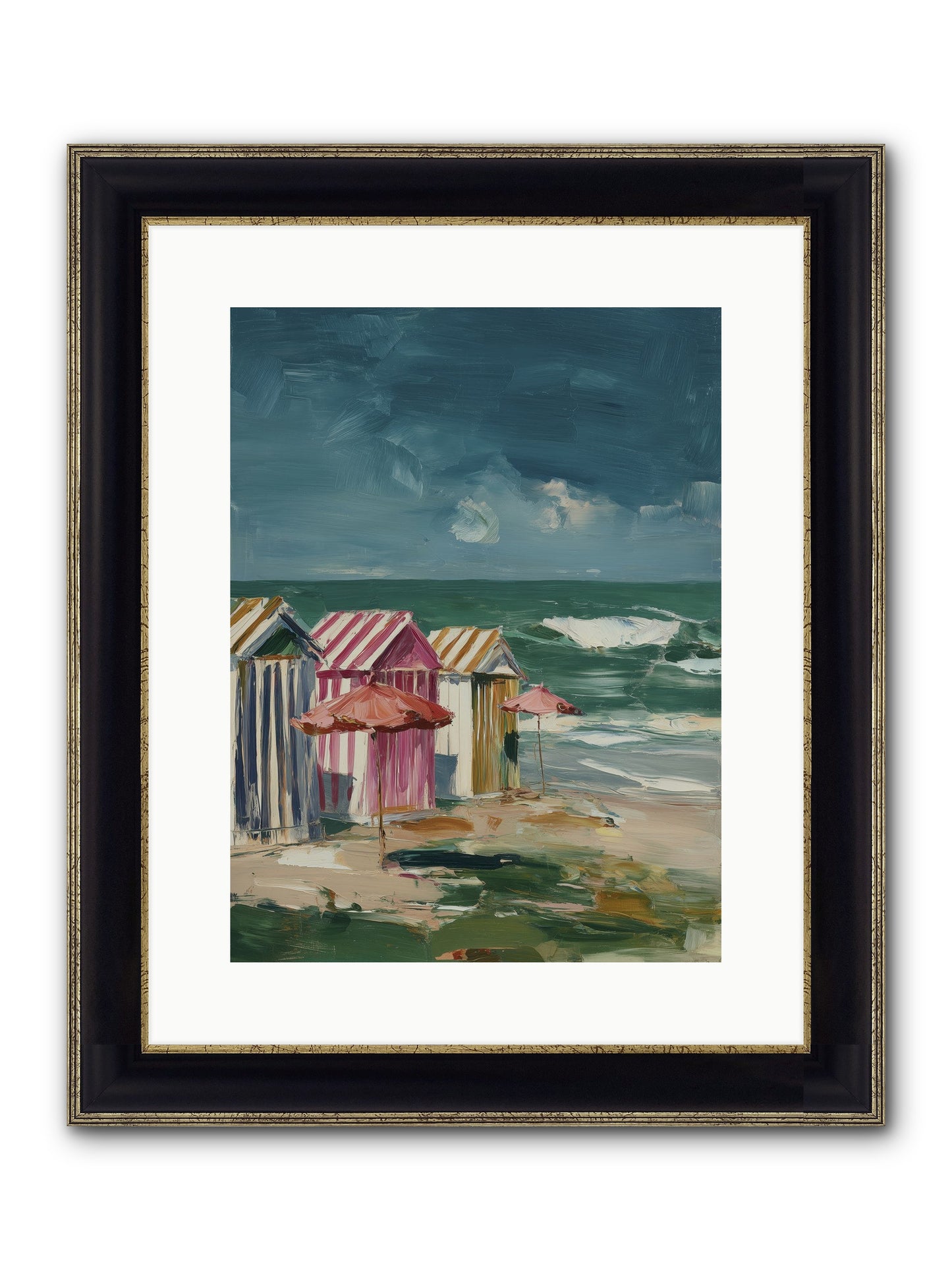 Serenaded By Waves Framed Print - Black & Gold 12x16