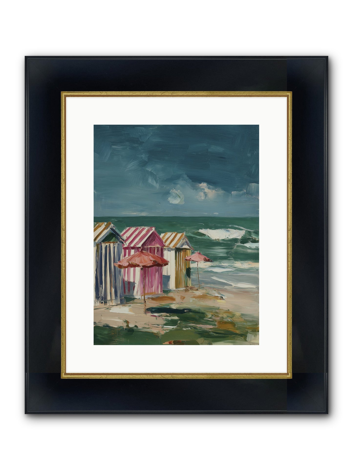 Serenaded By Waves Framed Print - Wide Black w/Gold 12x16