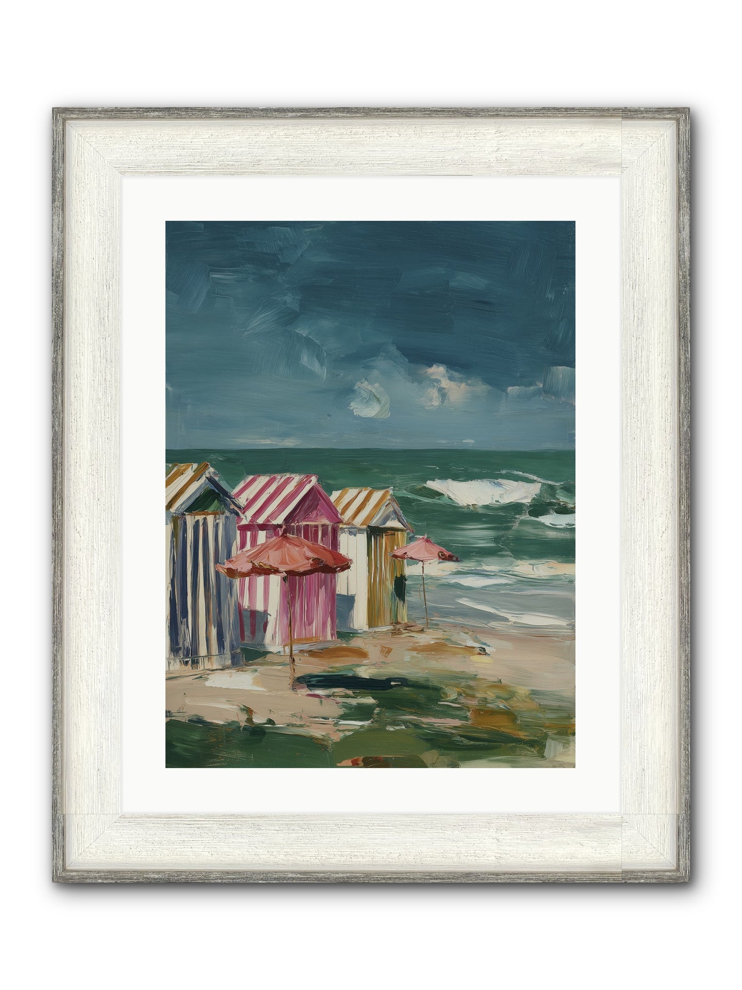 Serenaded By Waves Framed Print - Driftwood White 18x24