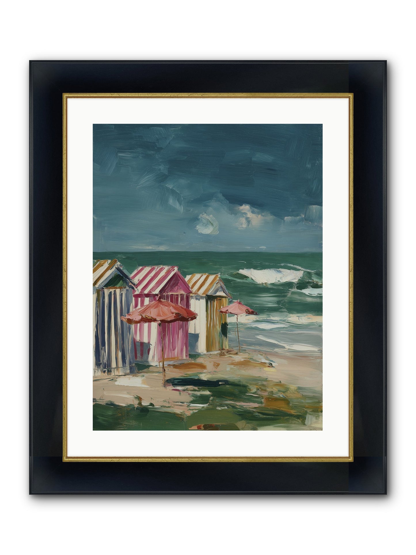 Serenaded By Waves Framed Print - Wide Black w/Gold 18x24