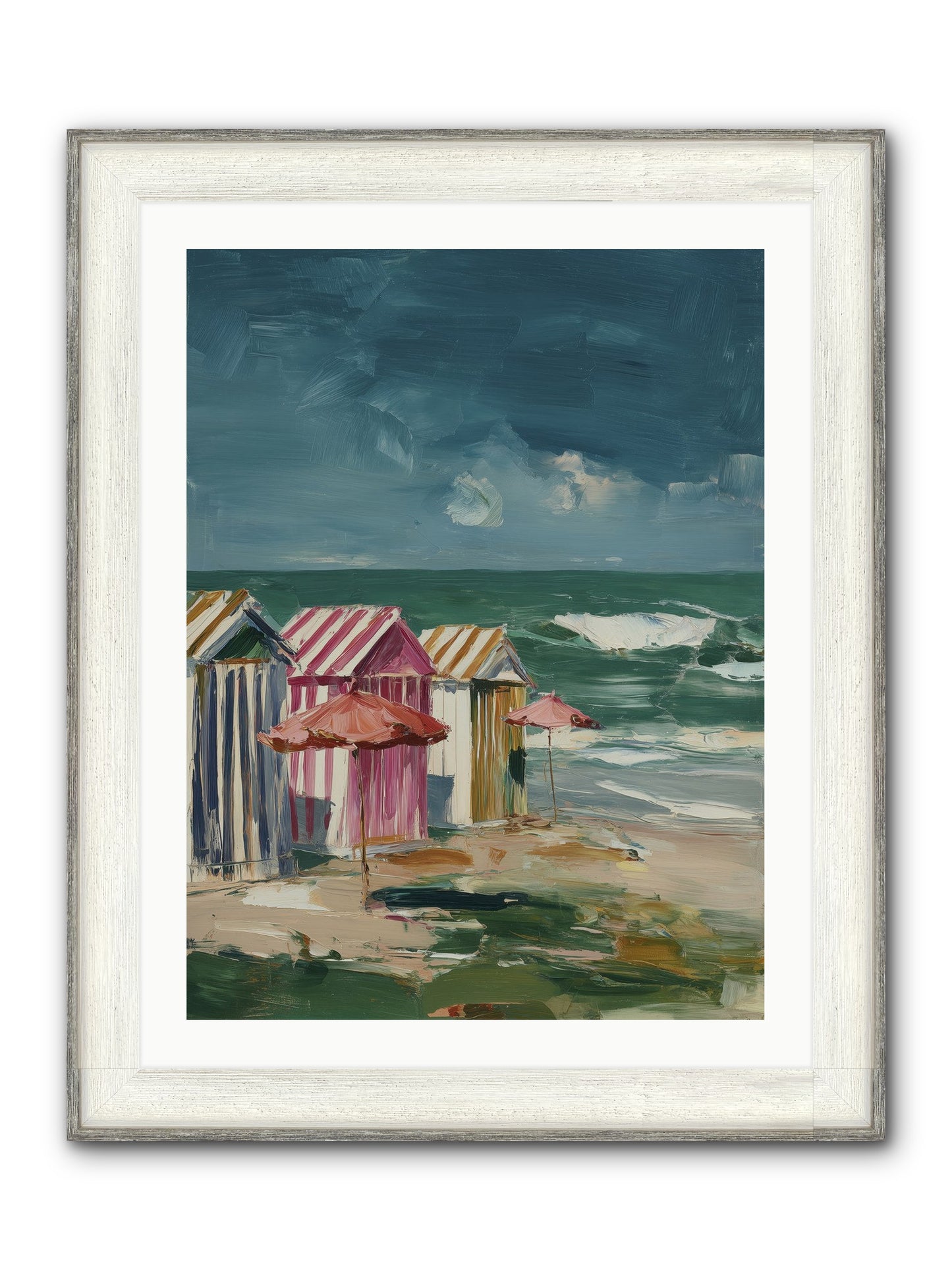Serenaded By Waves Framed Print - Driftwood White 24x32