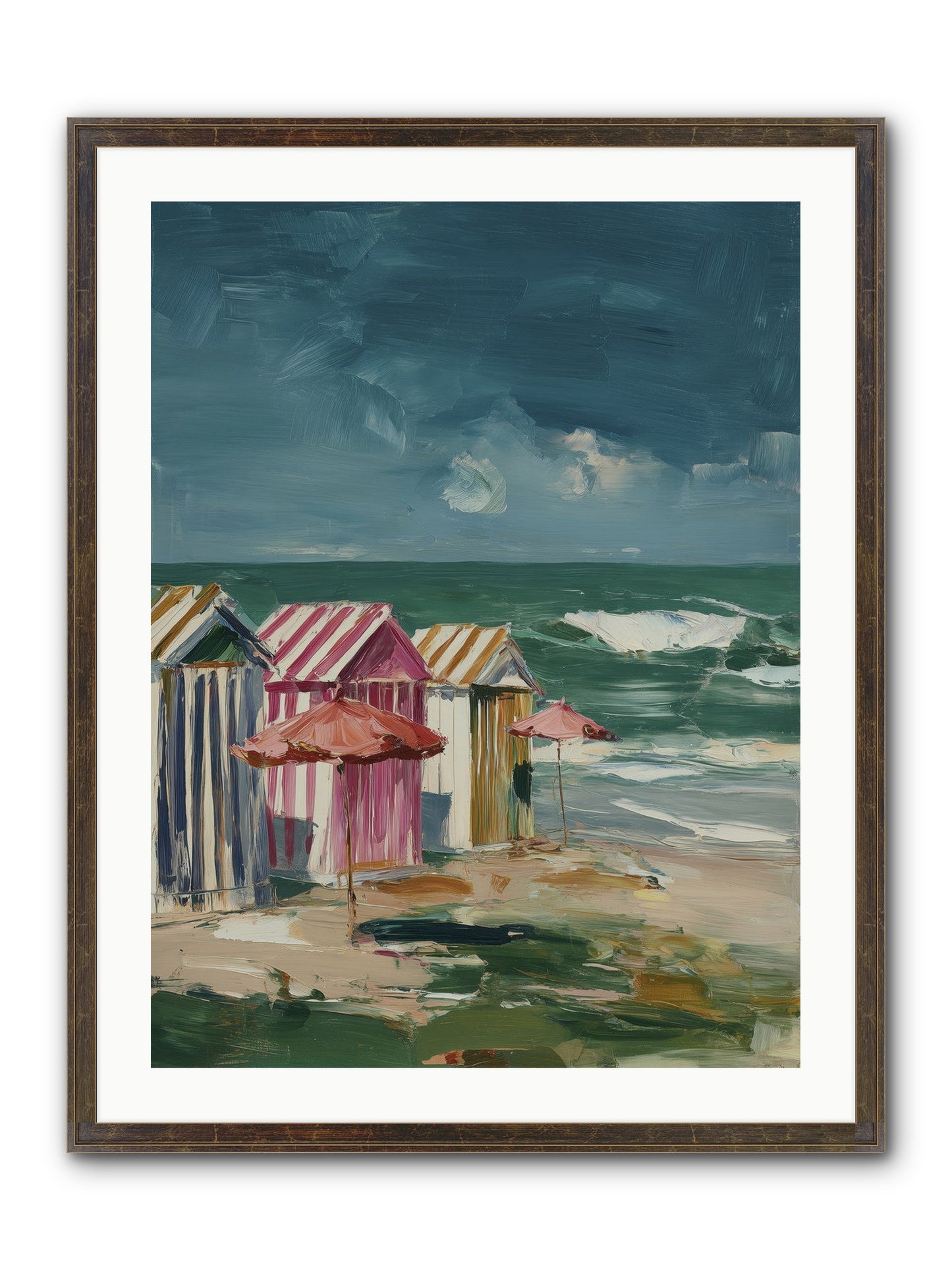 Serenaded By Waves Framed Print - Slimwoods Black/Gold 24x32