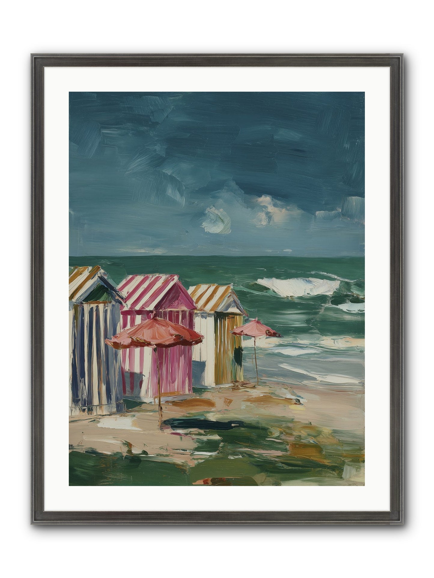 Serenaded By Waves Framed Print - Slimwoods Black/Silver 24x32