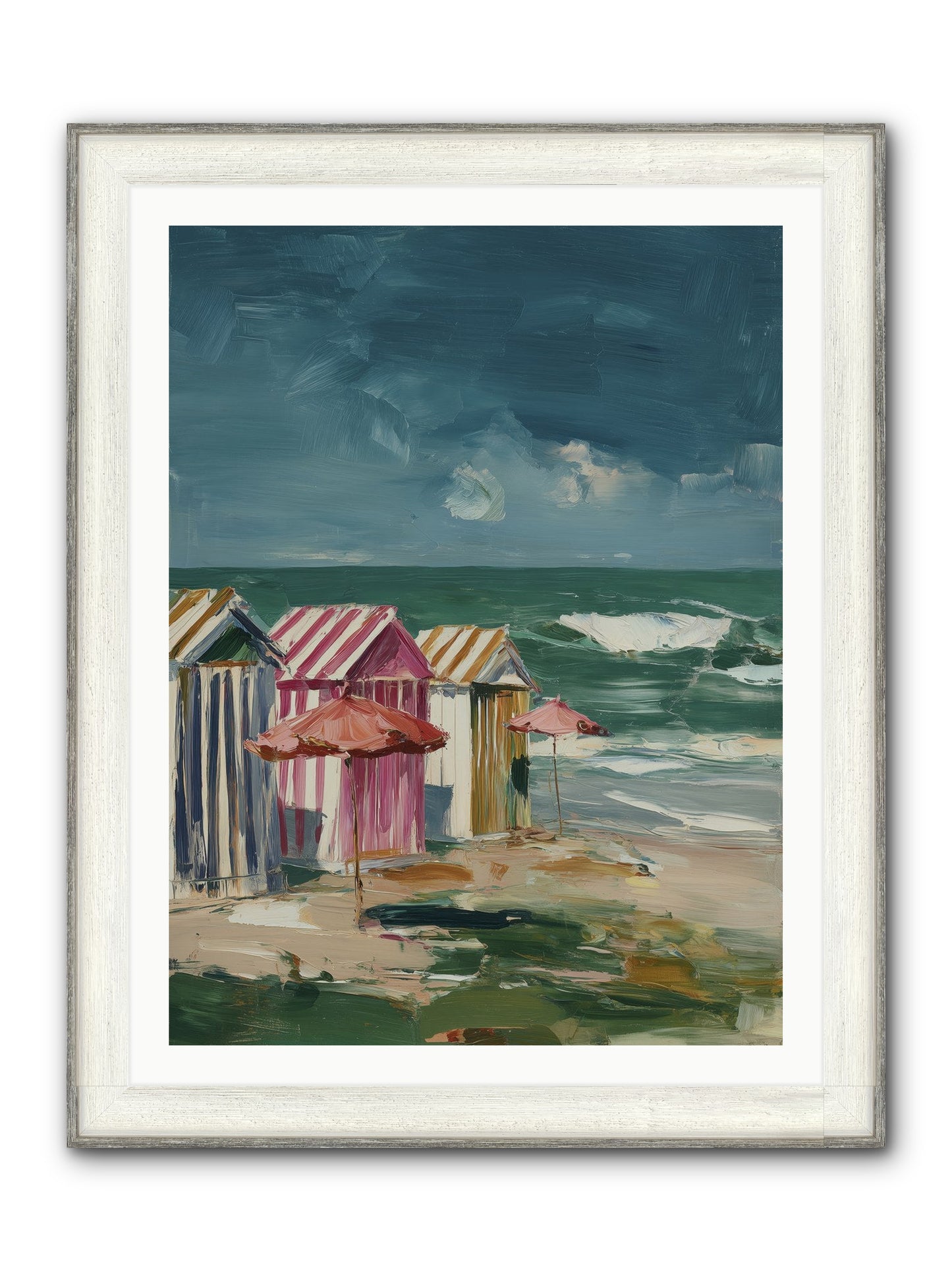 Serenaded By Waves Framed Print - Driftwood White 30x40