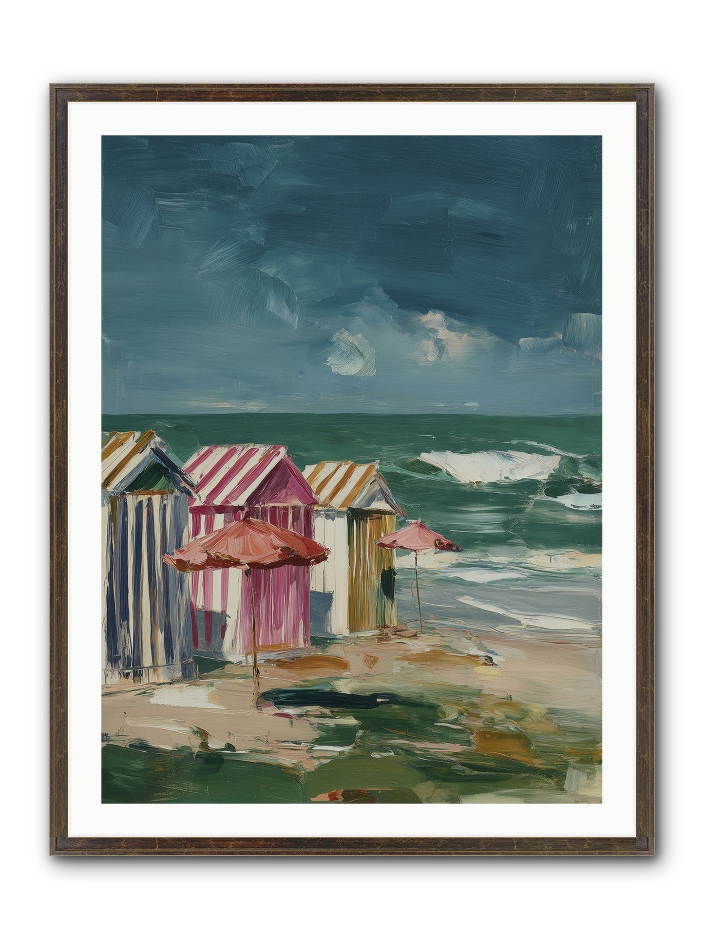 Serenaded By Waves Framed Print - Slimwoods Black/Gold 30x40