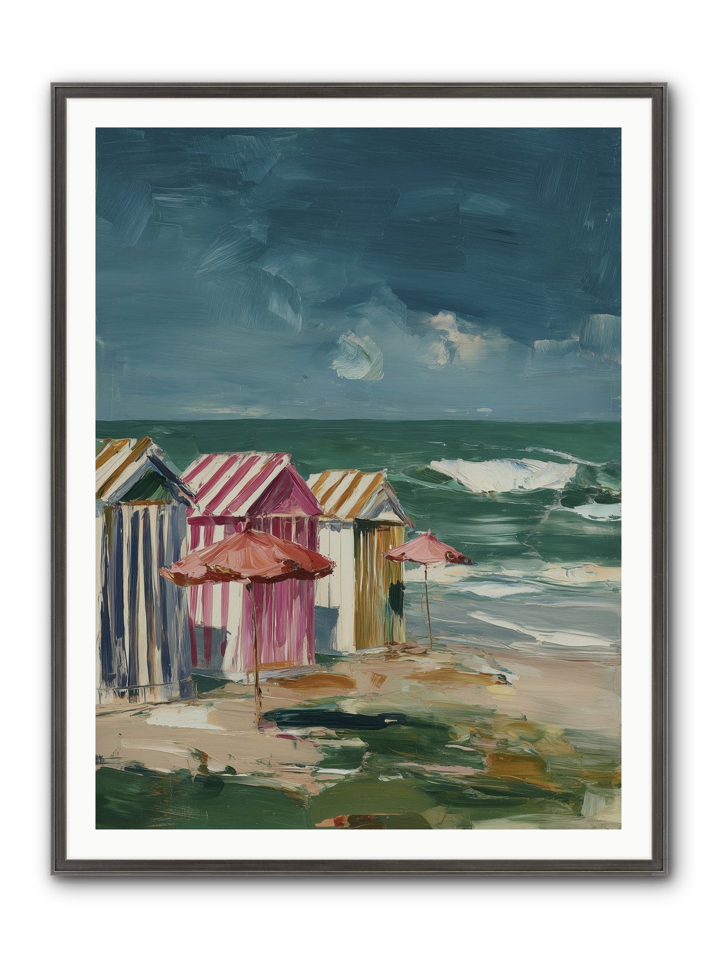 Serenaded By Waves Framed Print - Slimwoods Black/Silver 36x48