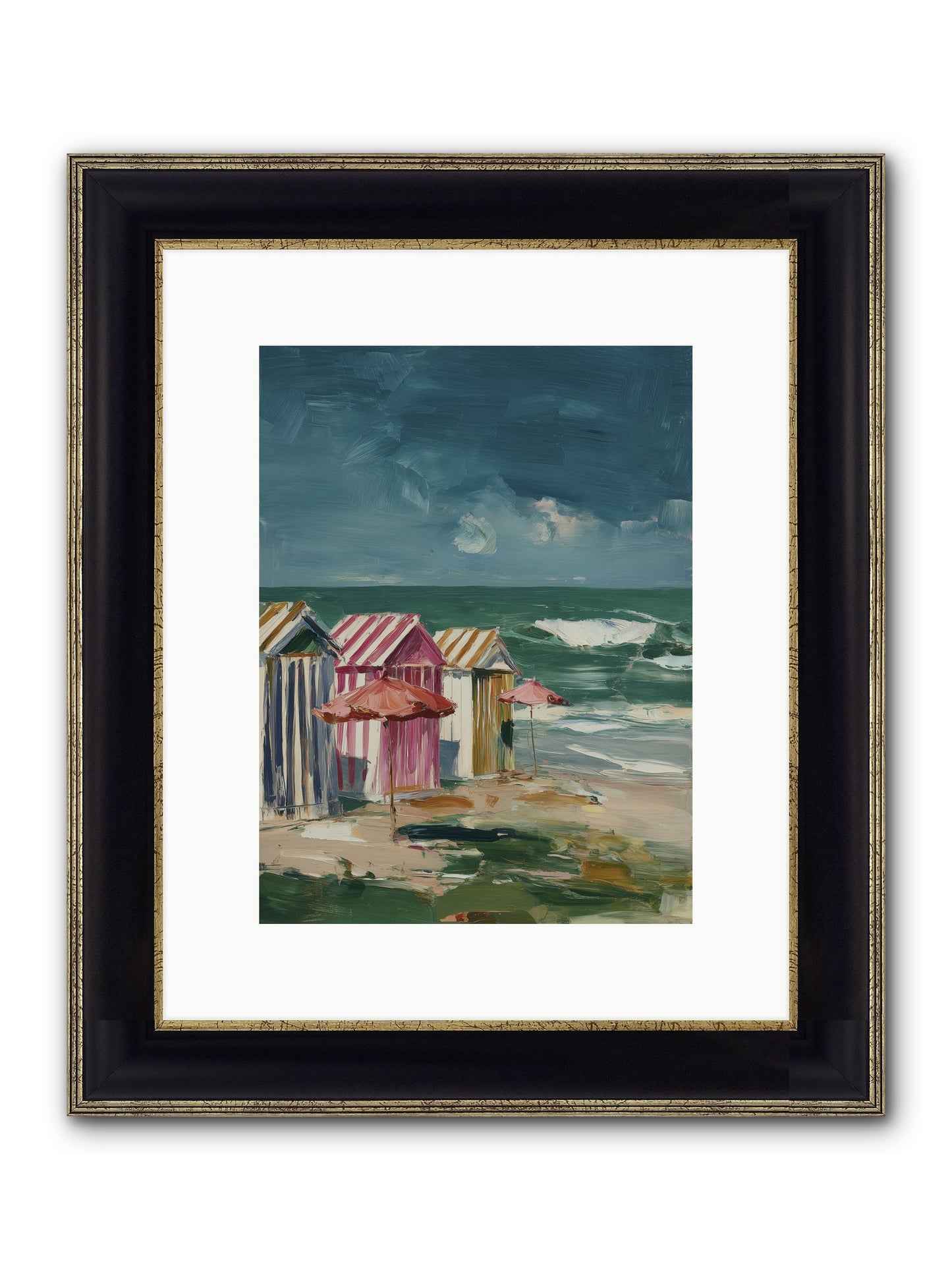 Serenaded By Waves Framed Print - Black & Gold 9x12