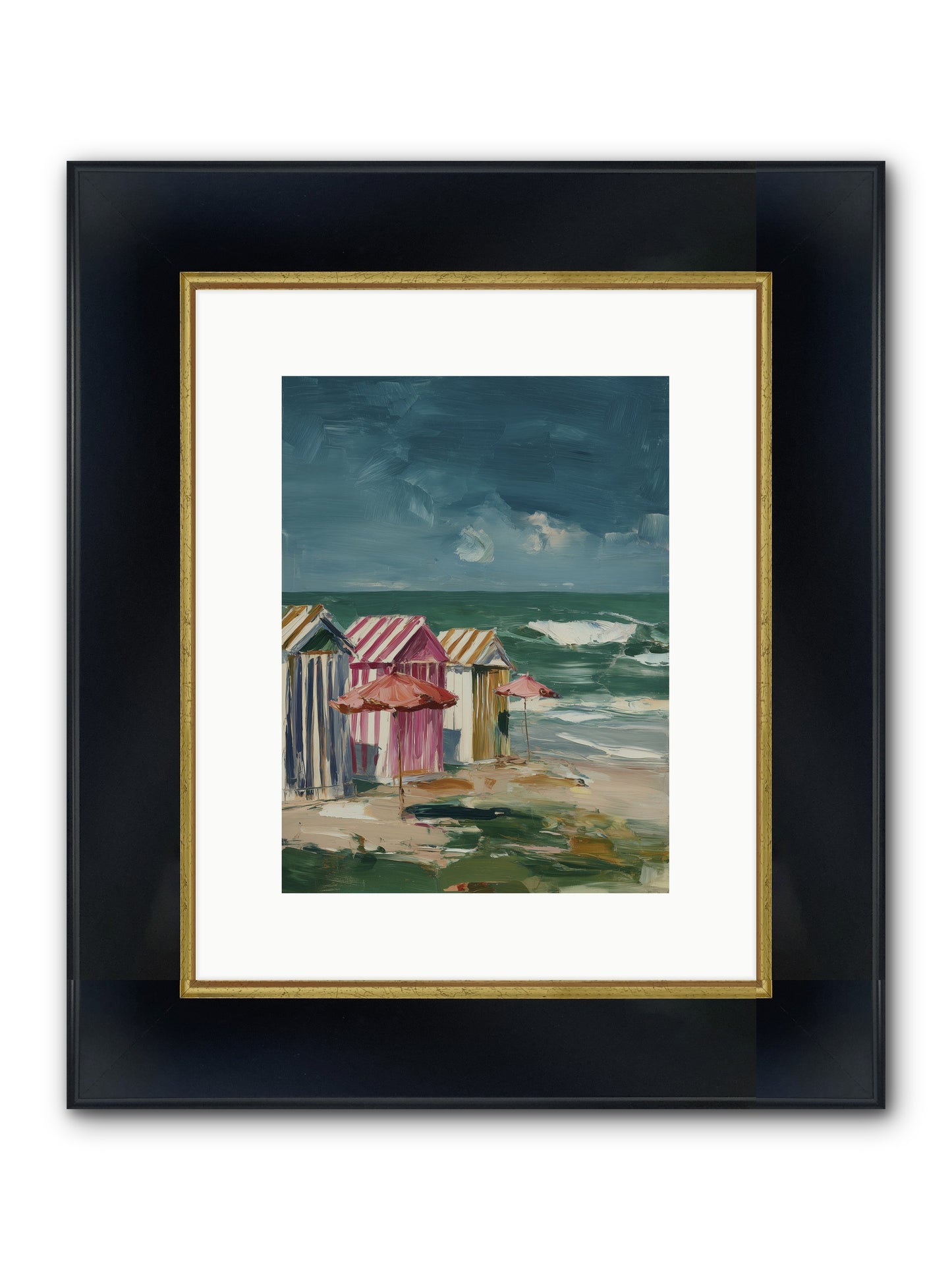Serenaded By Waves Framed Print - Wide Black w/Gold 9x12