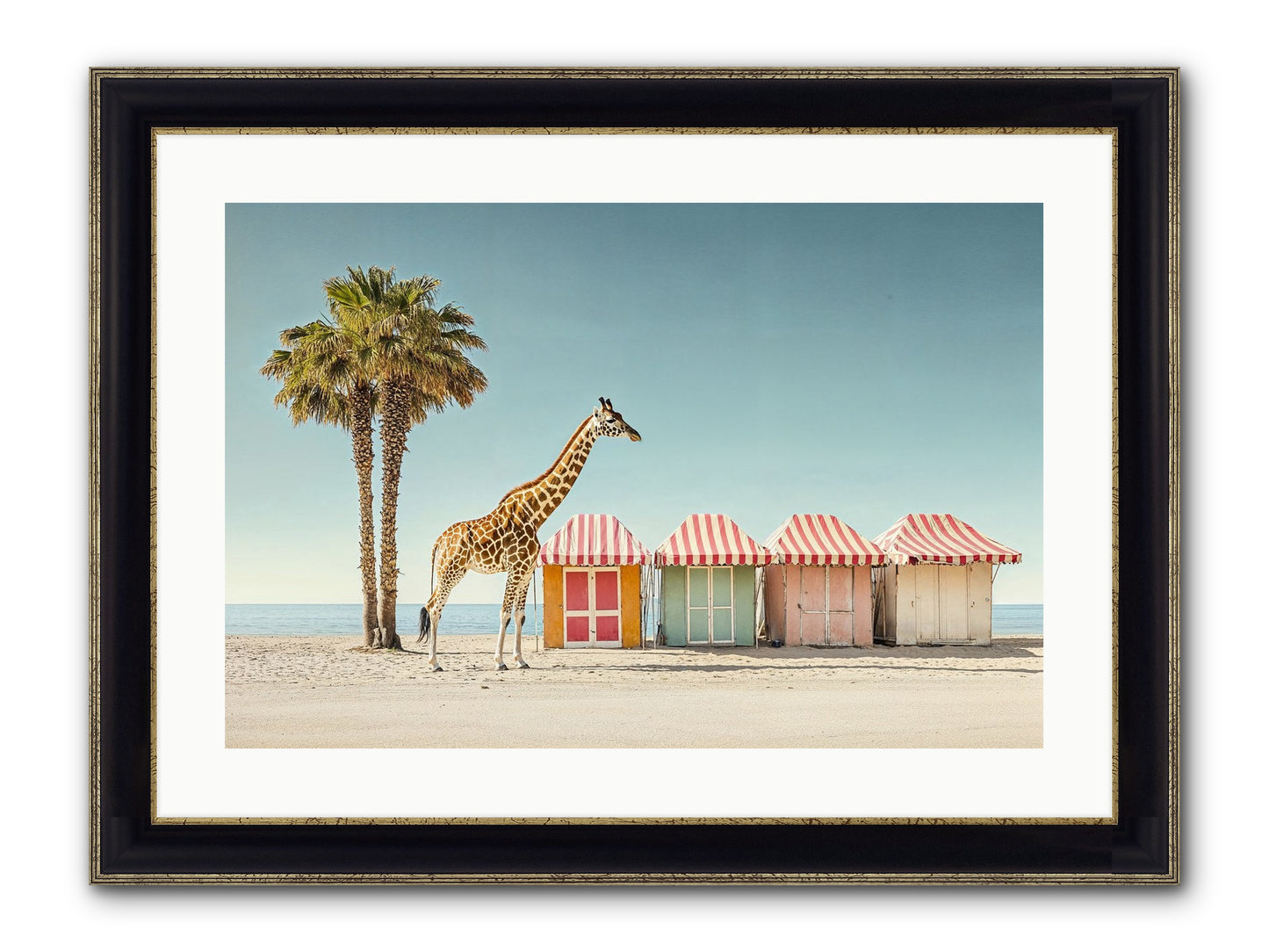 Serendipitous Travels Framed Print - Black & Gold 24x16