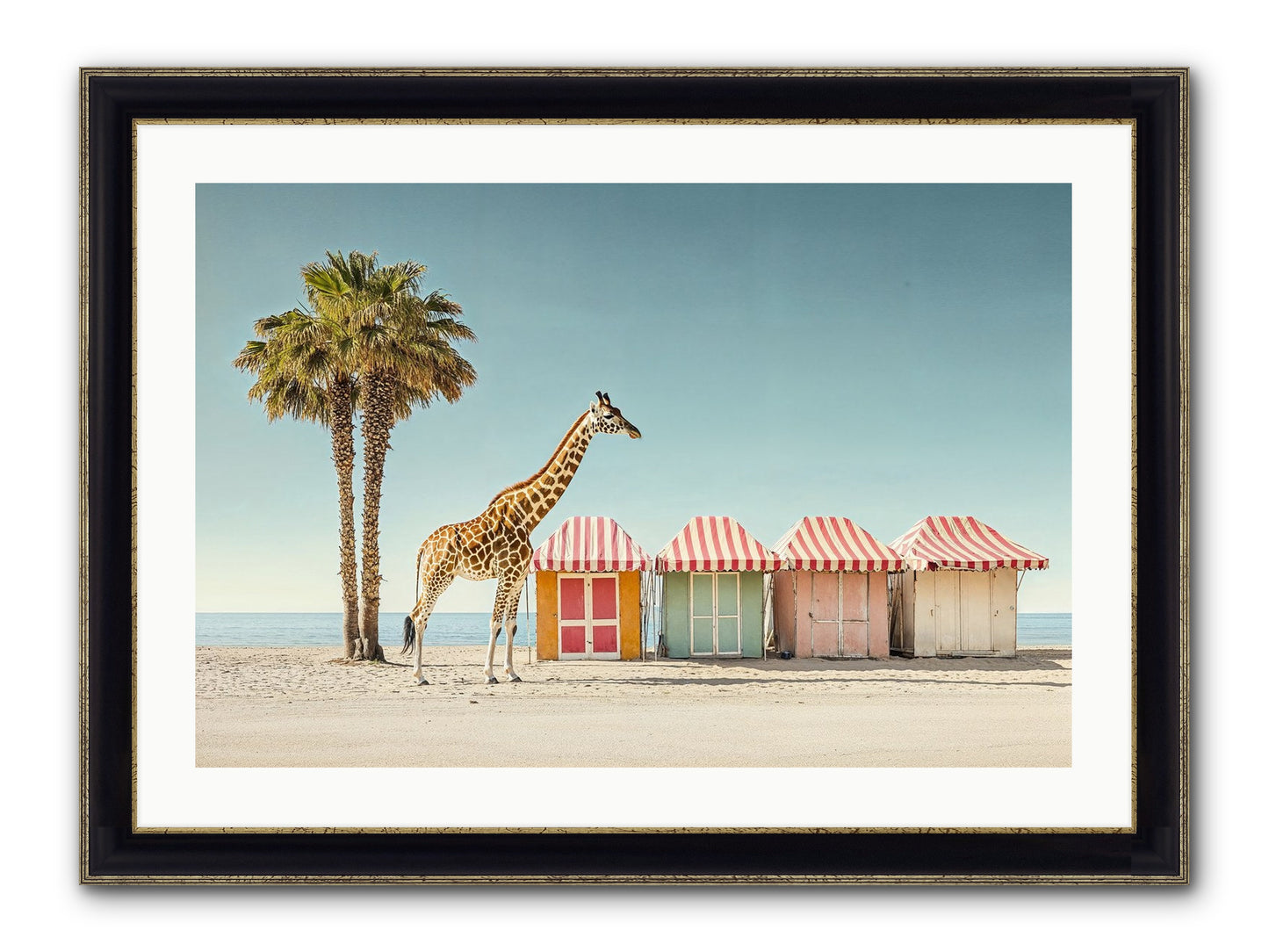 Serendipitous Travels Framed Print - Black & Gold 30x20