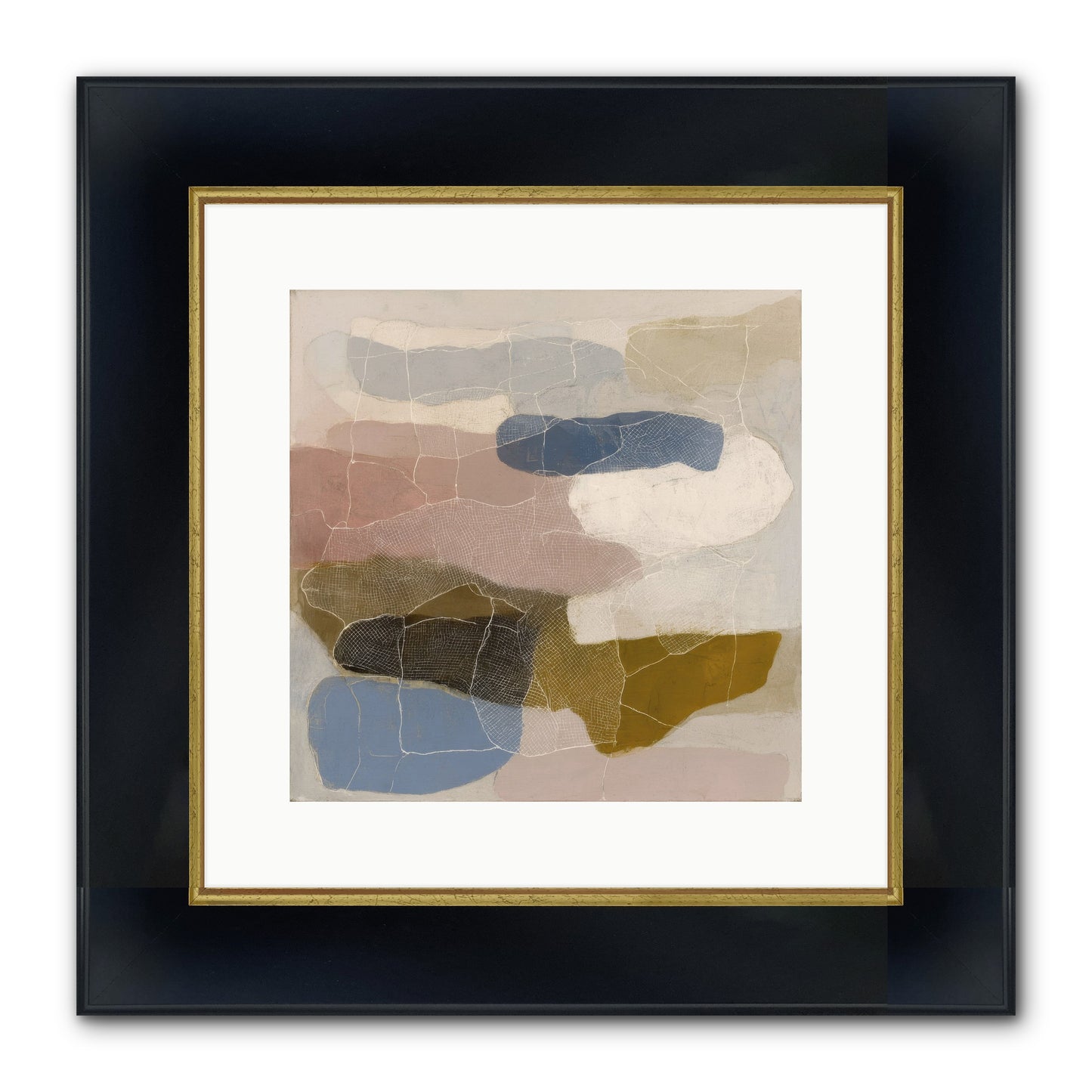 Serene Framed Print - Wide Black w/Gold 12x12
