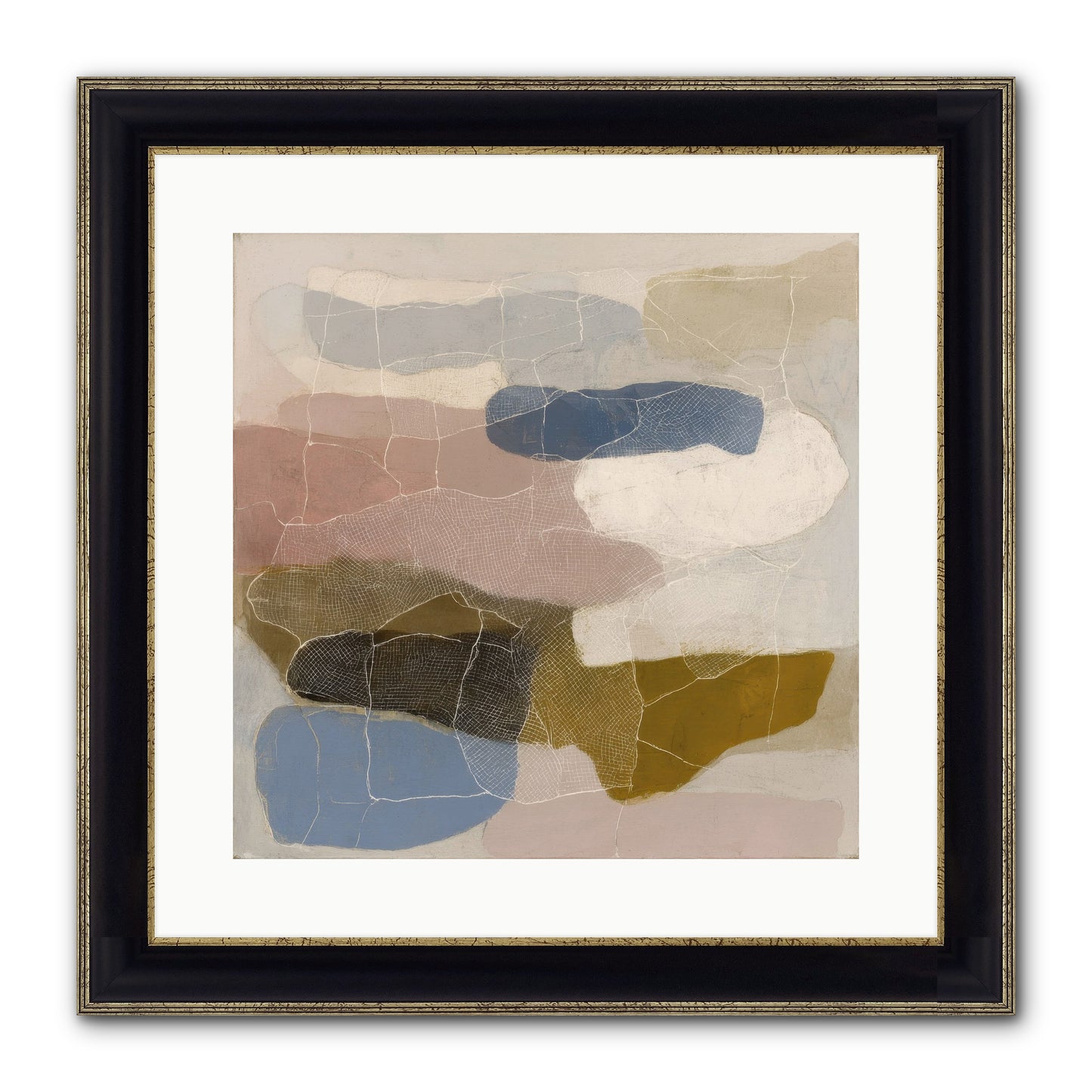 Serene Framed Print - Black & Gold 16x16