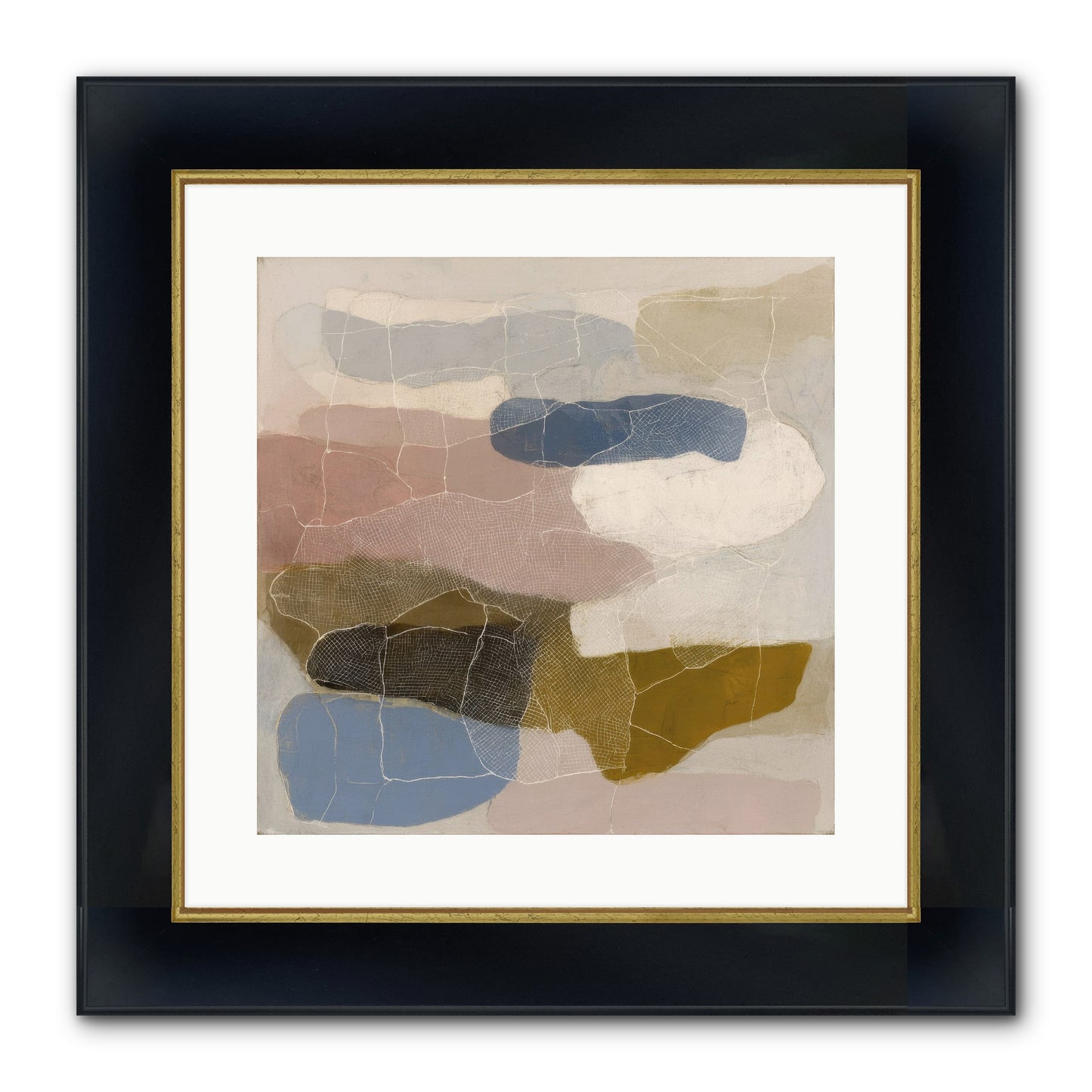 Serene Framed Print - Wide Black w/Gold 16x16