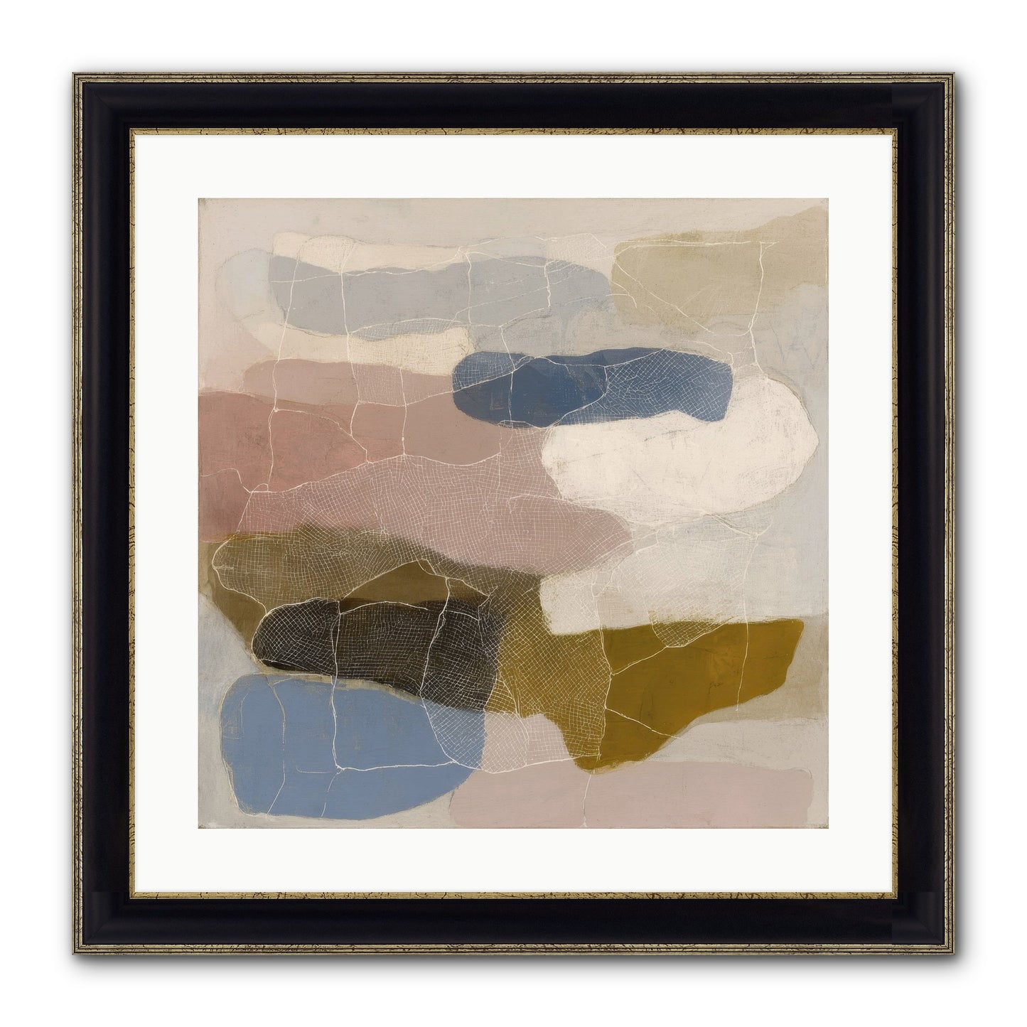 Serene Framed Print - Black & Gold 20x20