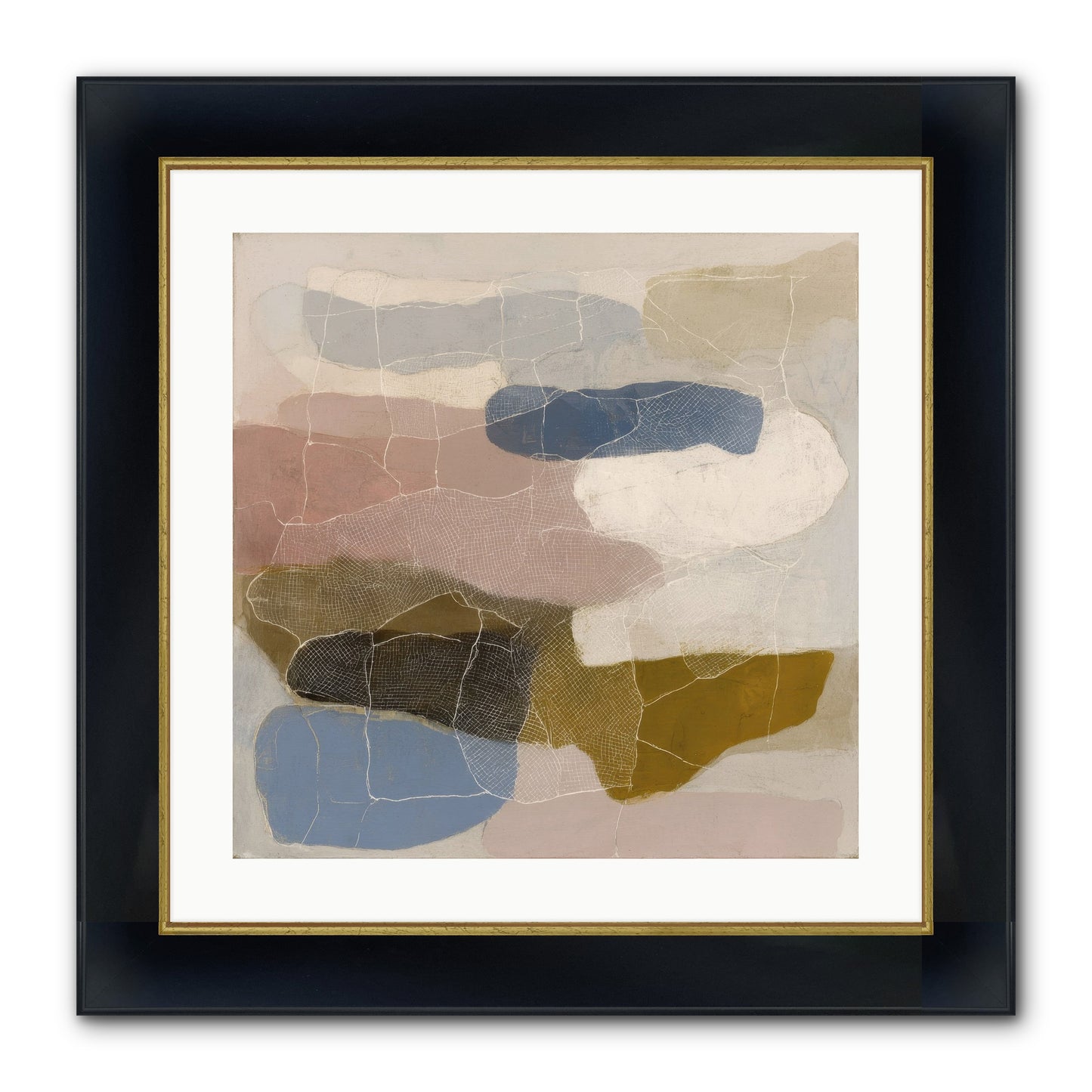 Serene Framed Print - Wide Black w/Gold 20x20