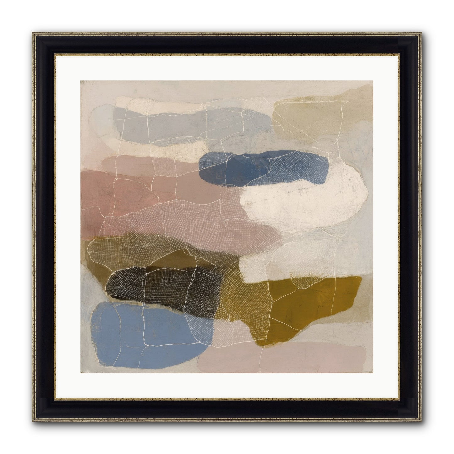 Serene Framed Print - Black & Gold 24x24